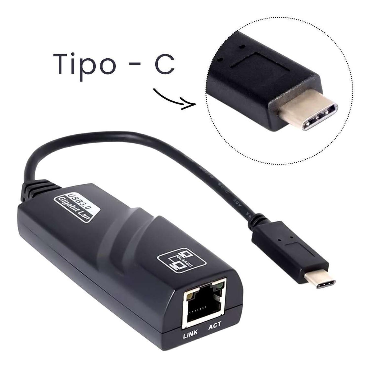 Tarjeta De Red Usb Tipo C Cable Adaptador Rj45 Lan Pc-2