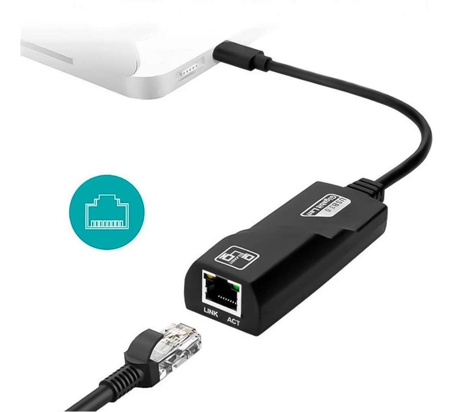 Tarjeta De Red Usb Tipo C Cable Adaptador Rj45 Lan Pc-3