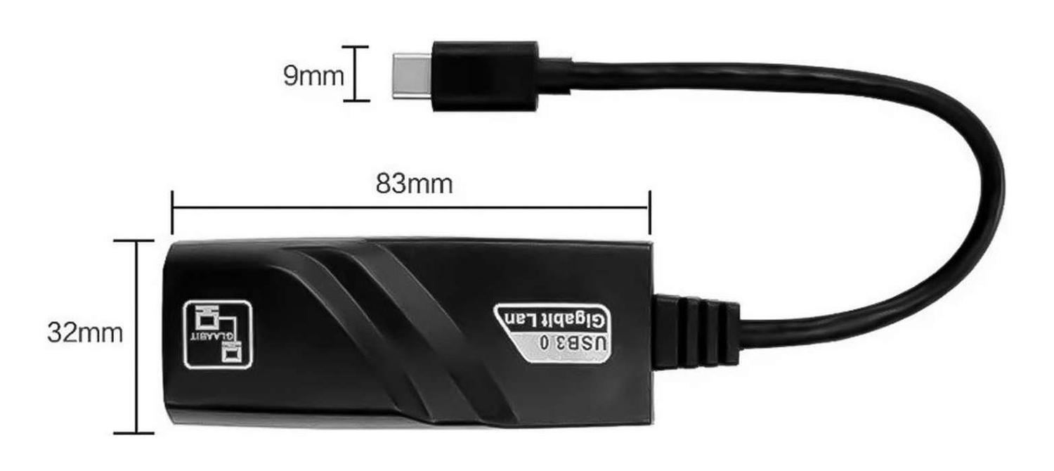 Tarjeta De Red Usb Tipo C Cable Adaptador Rj45 Lan Pc-4