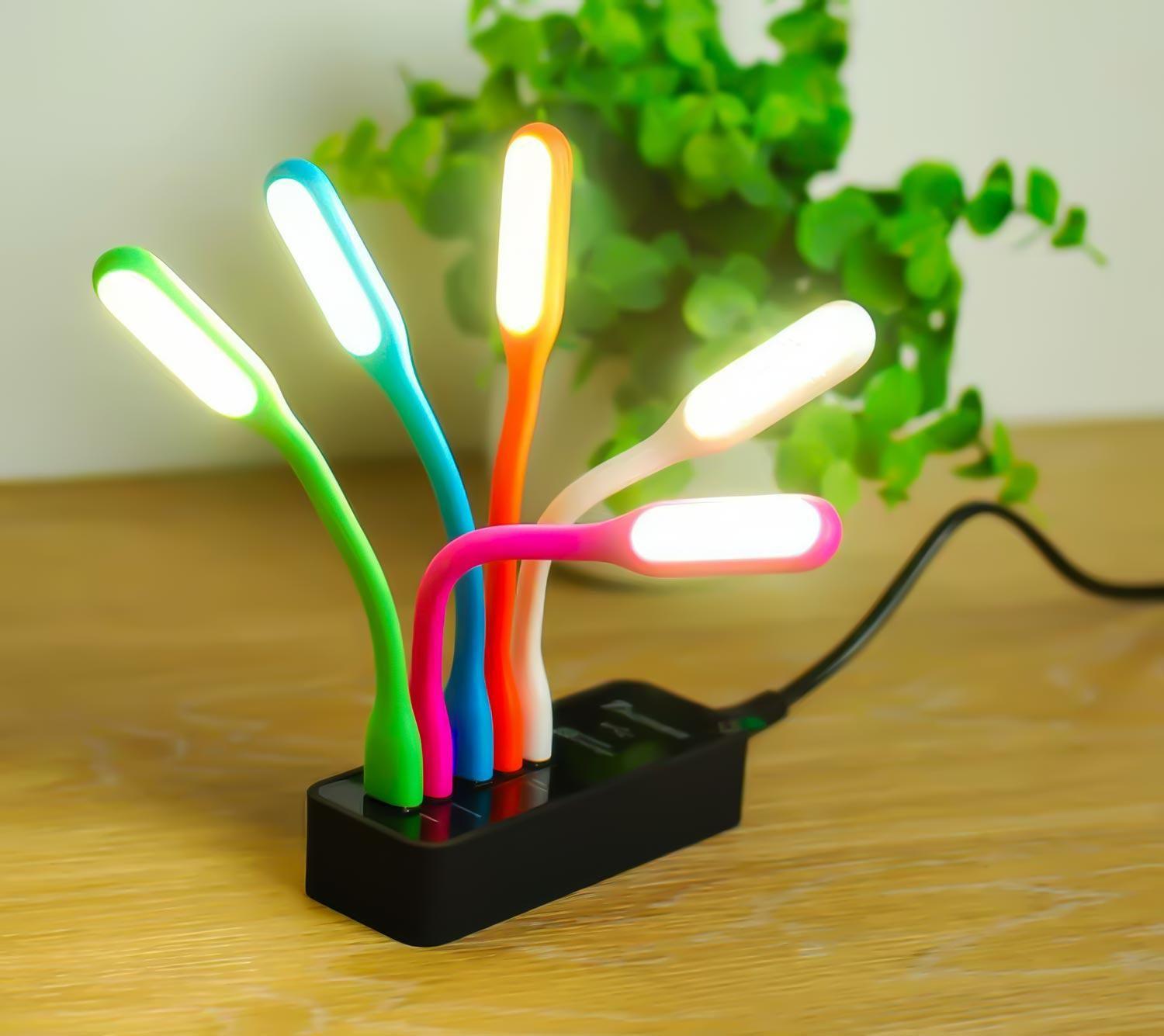 Luz Led Mini Portátil Usb Flexible Lámpara Usb Led Colores-5