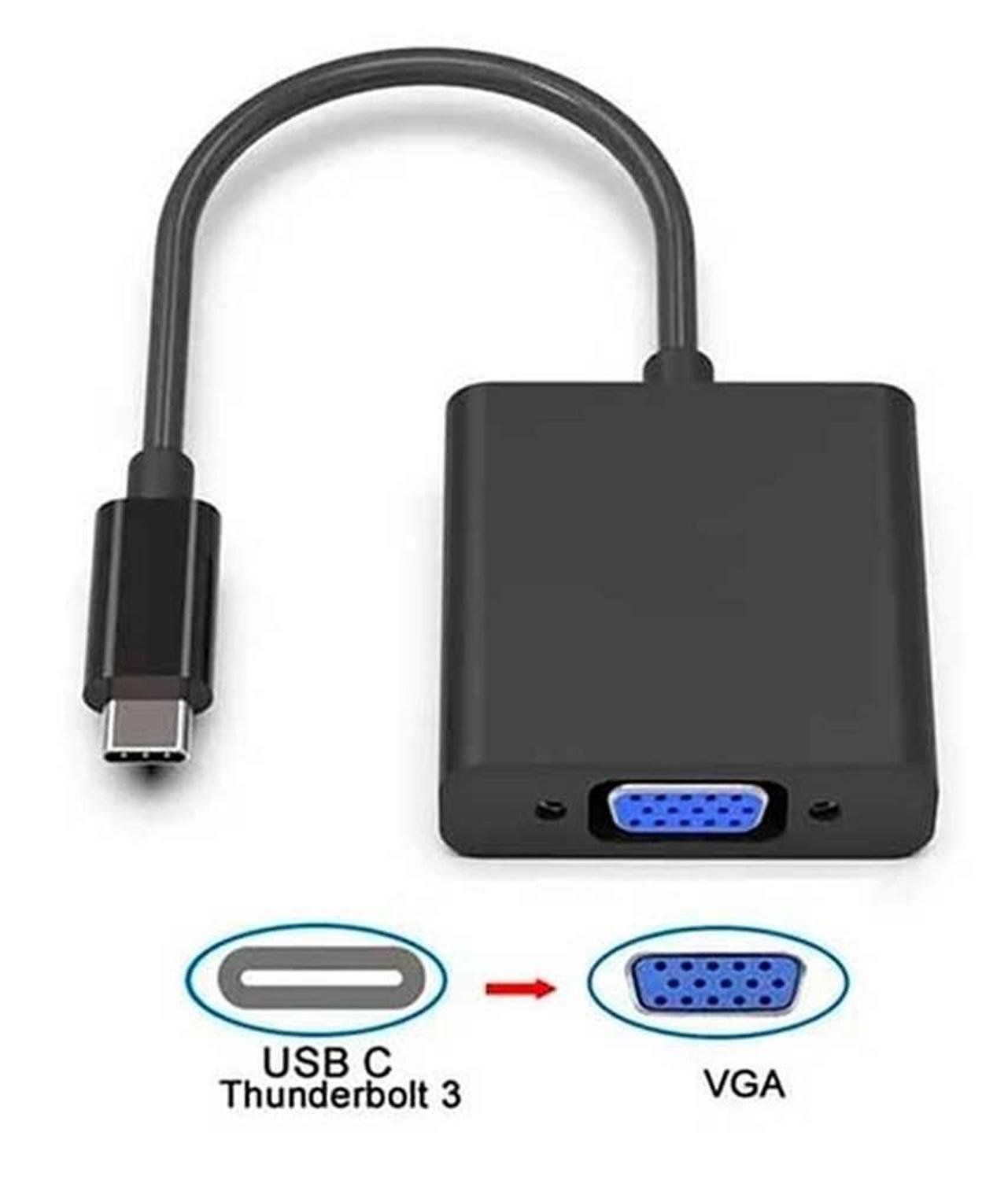 Adaptador Conversor Usb Tipo C Macho A Vga Hembra Notebook-3