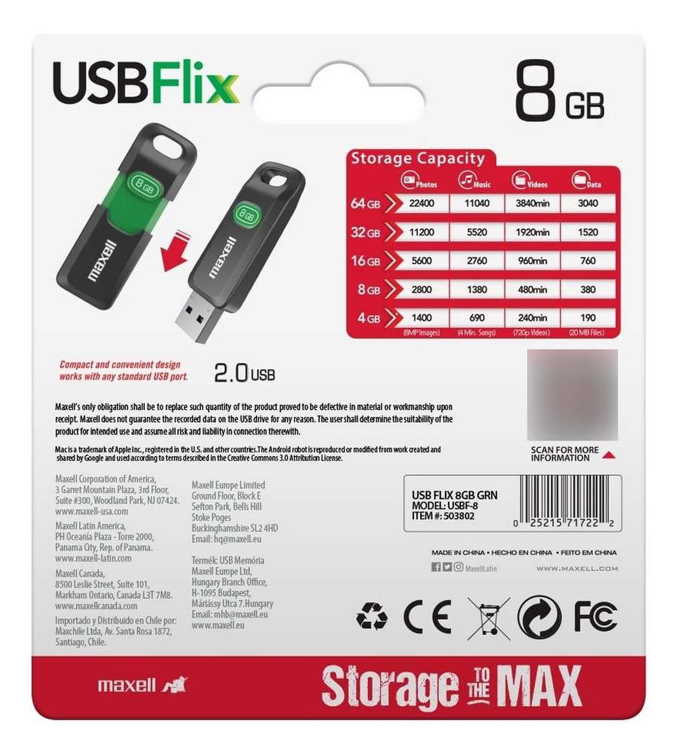 Pendrive 8 Gb Maxell Original Almacenar Fotos Vidos Musica-3
