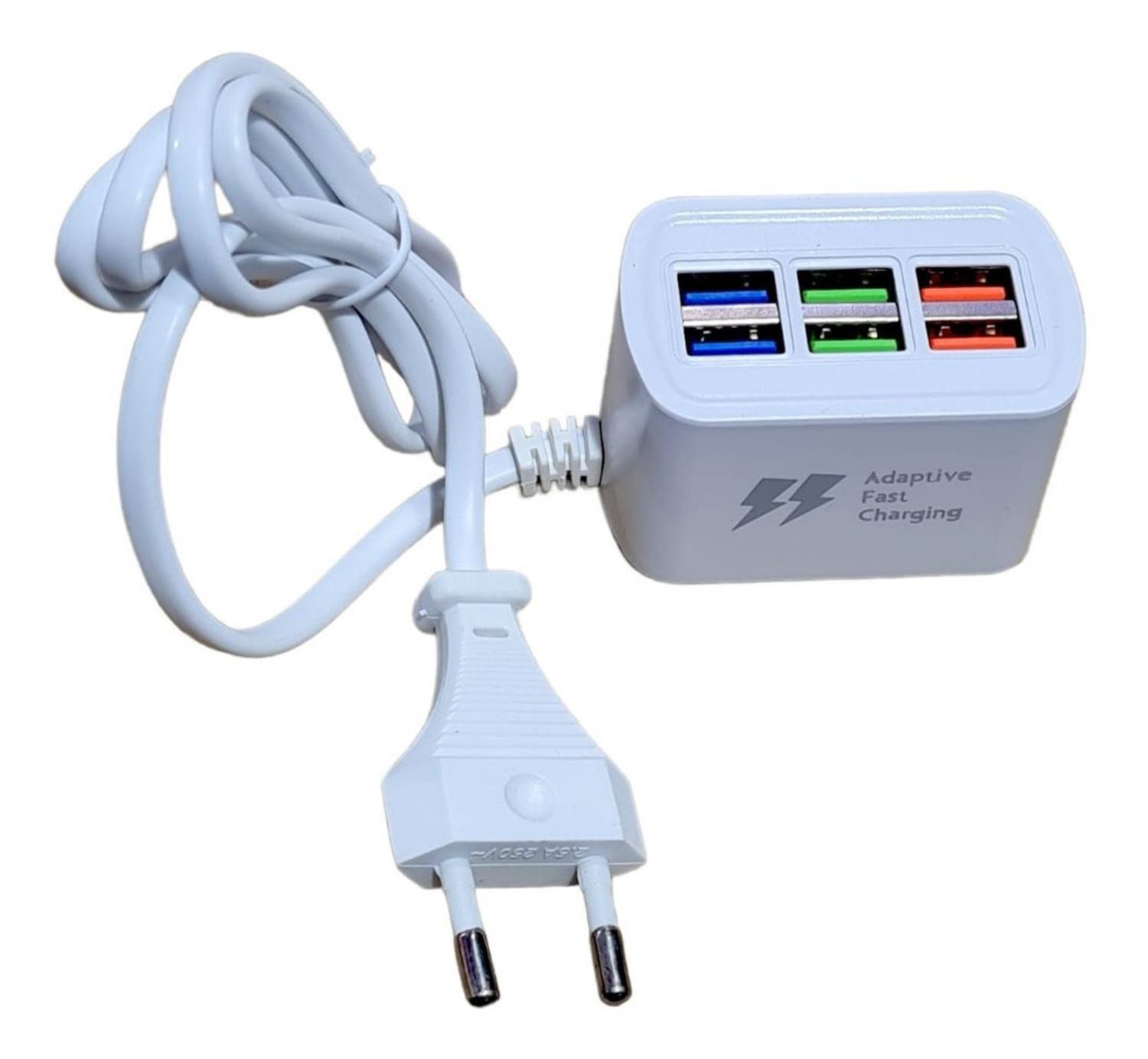 Cargador De Pared 6 Puertos Usb Tablet Camara Mp3 Gps Otros-3