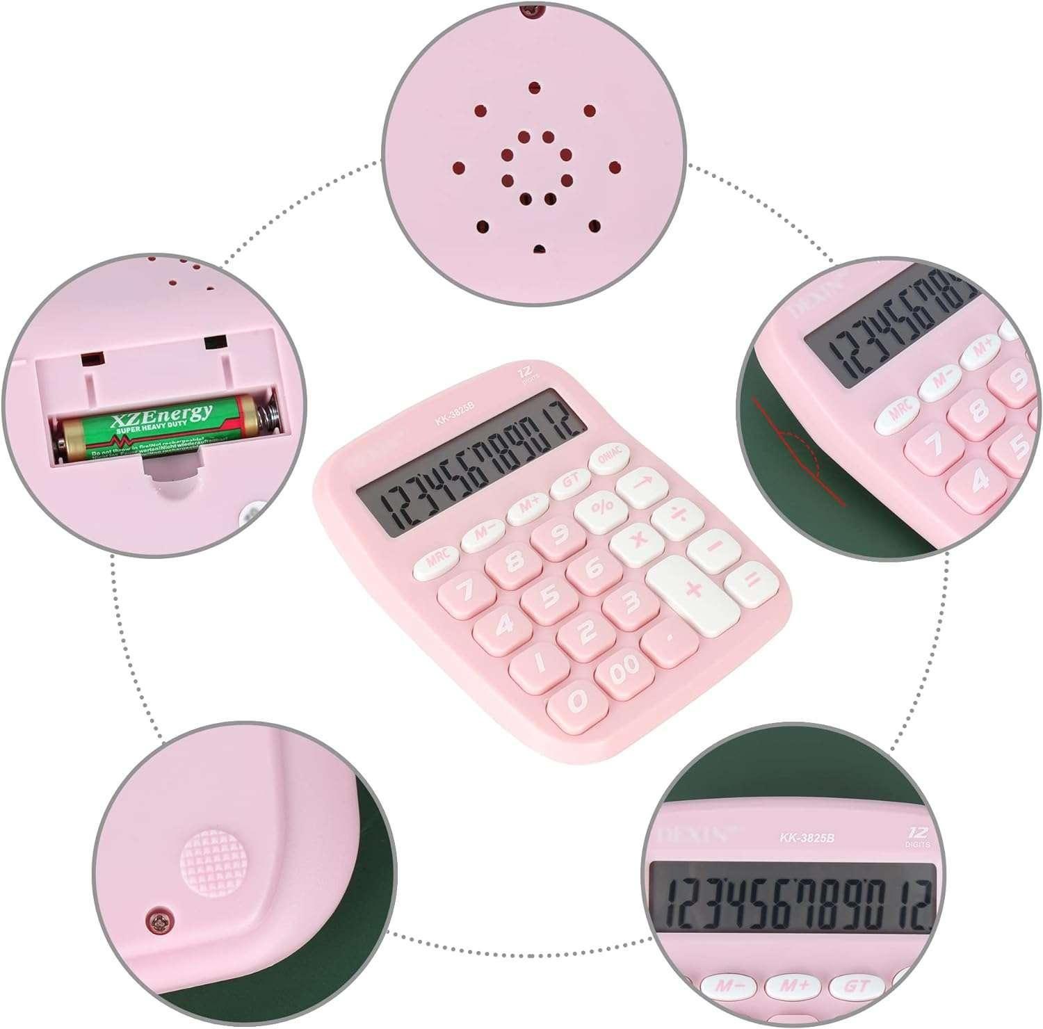 Calculadora Rosa Pink Escritorio Oficina Colegio Rosada-3