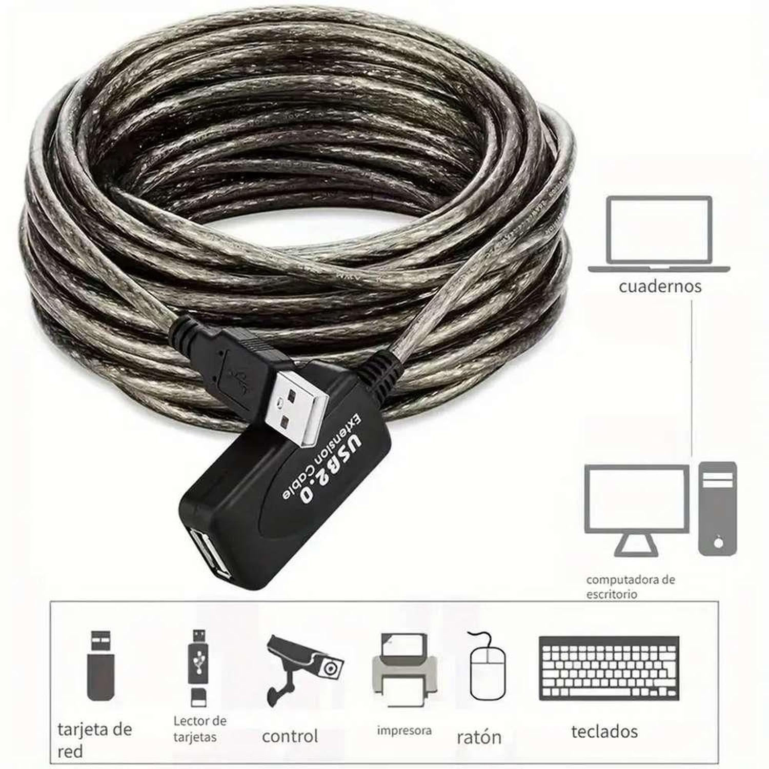 Cable Alargador USB Activo Extension 10 Metros Macho Hembra-6