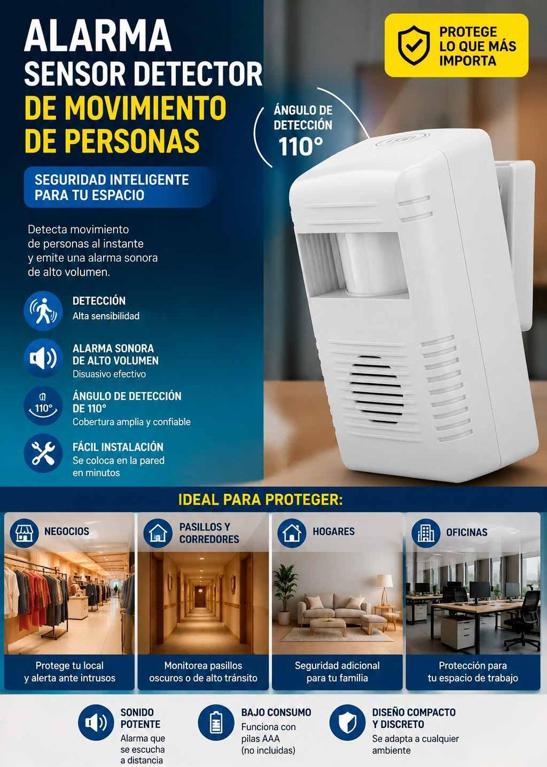 Alarma Sensor Detector De Movimiento Persona Cliente Negocio-3
