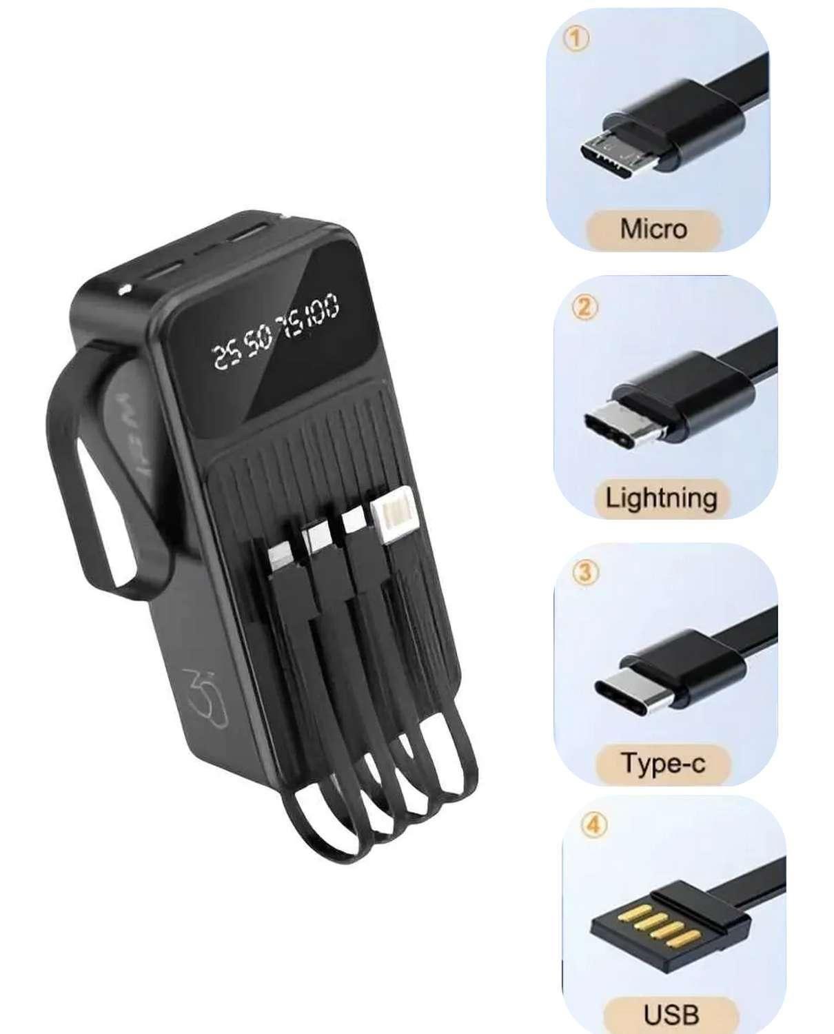 Cargador Power Bank Bateria Usb Portatil Linterna Recargable-4