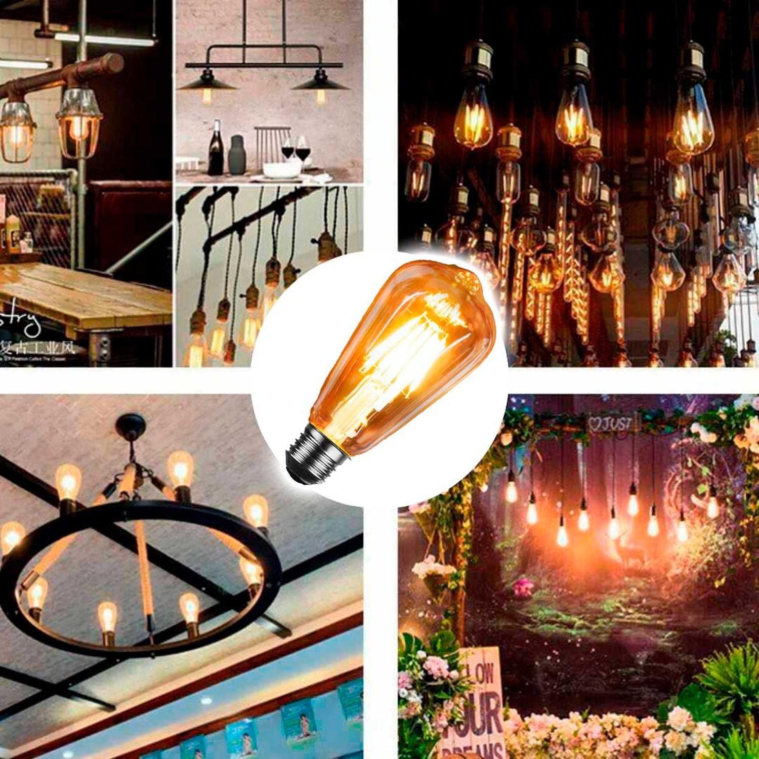 Ampolleta Led Retro Vintage Luz Calida Decoracion Filamento-3