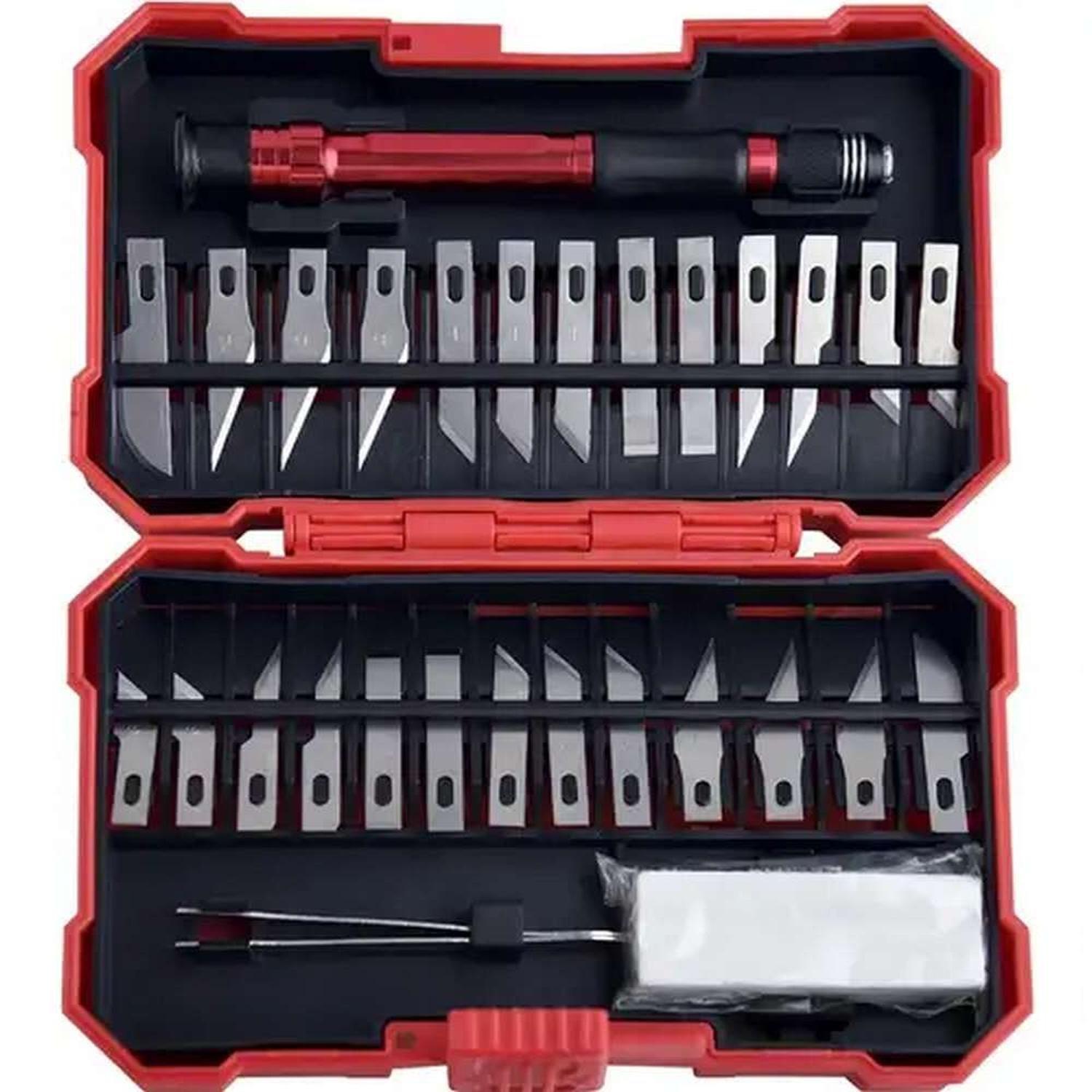 Set Bisturi Cortante Tipo Lapiz Con Cuchillas Metal Manualidades-0