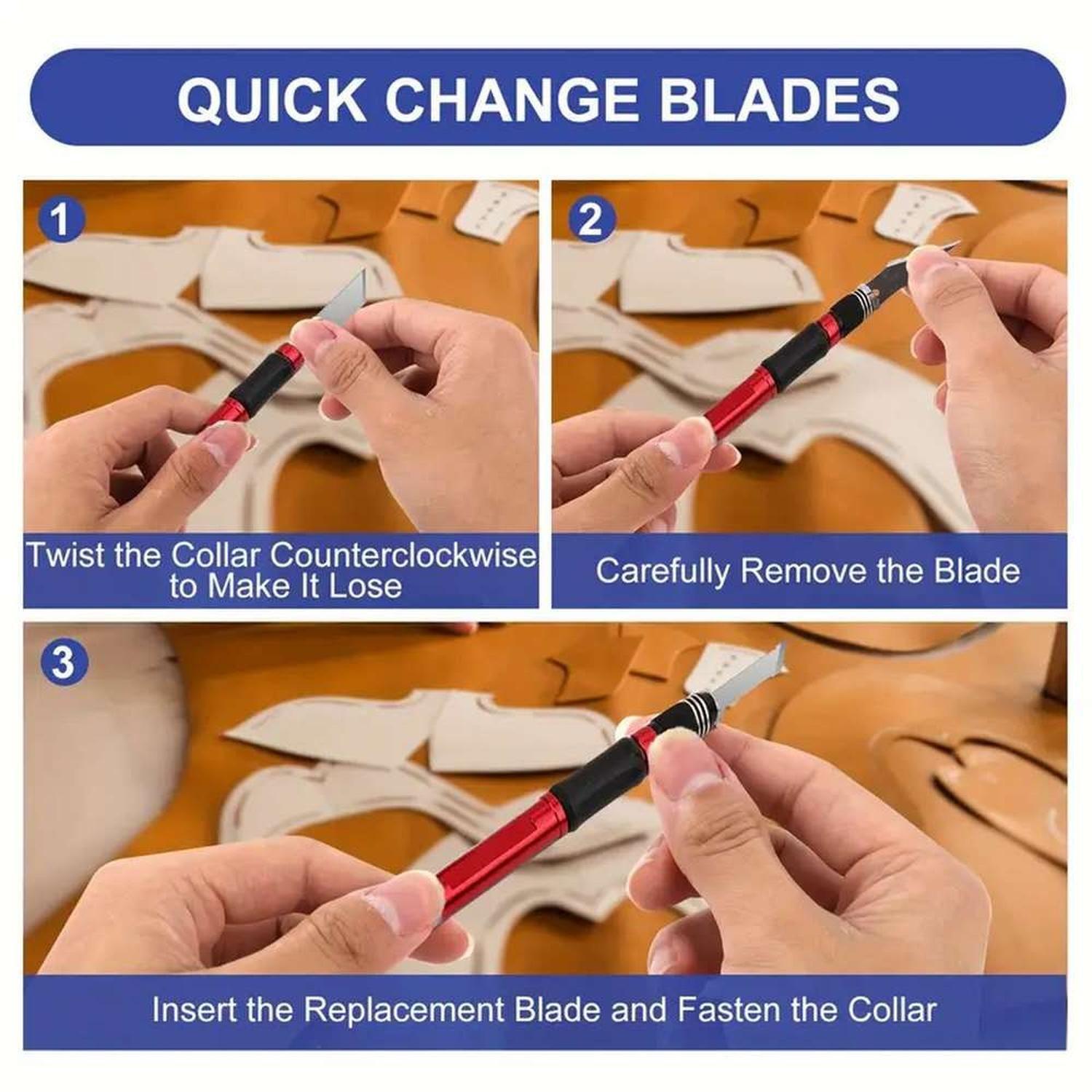 Set Bisturi Cortante Tipo Lapiz Con Cuchillas Metal Manualidades-6