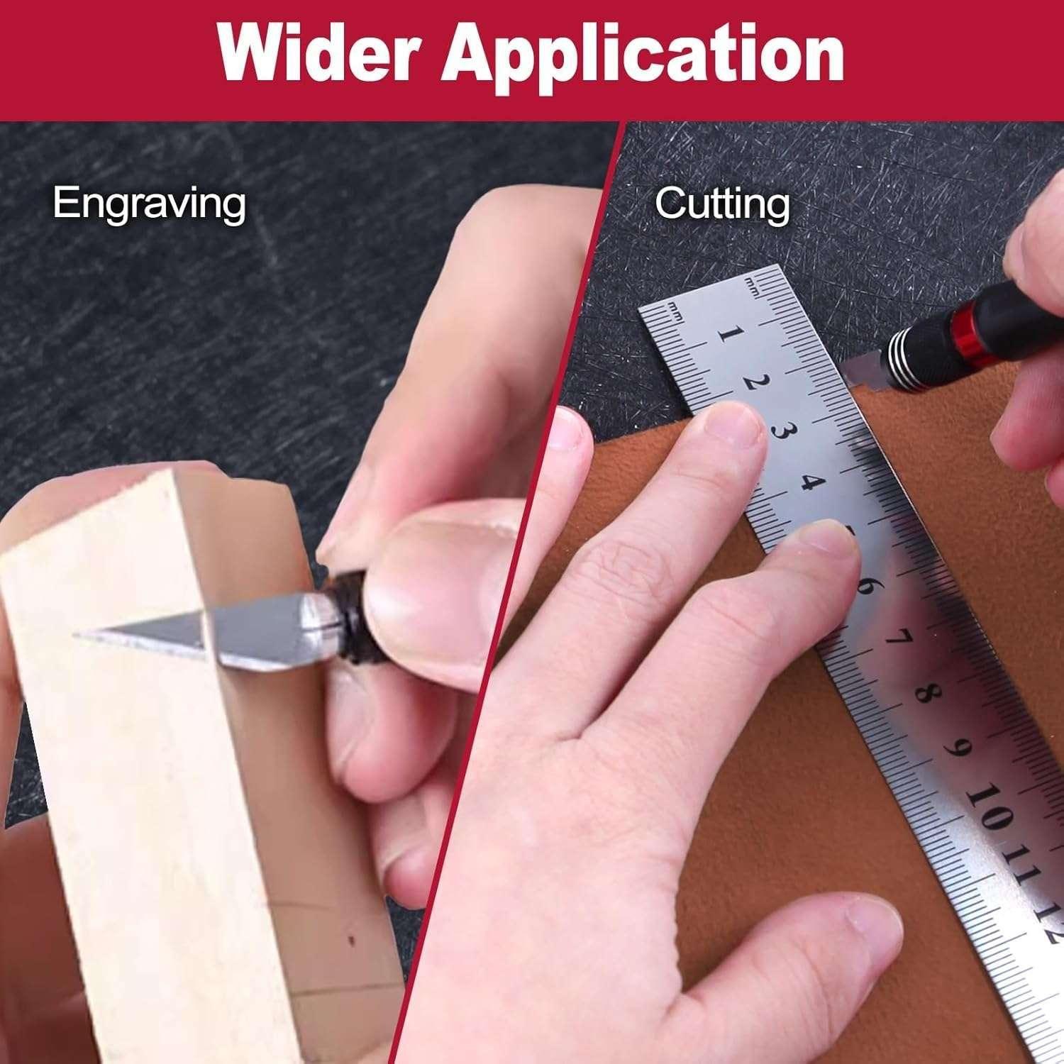 Set Bisturi Cortante Tipo Lapiz Con Cuchillas Metal Manualidades-8