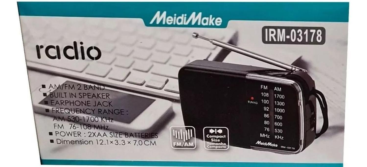 Radio Portatil De Mano A Pilas Am Fm Diseño 3-5