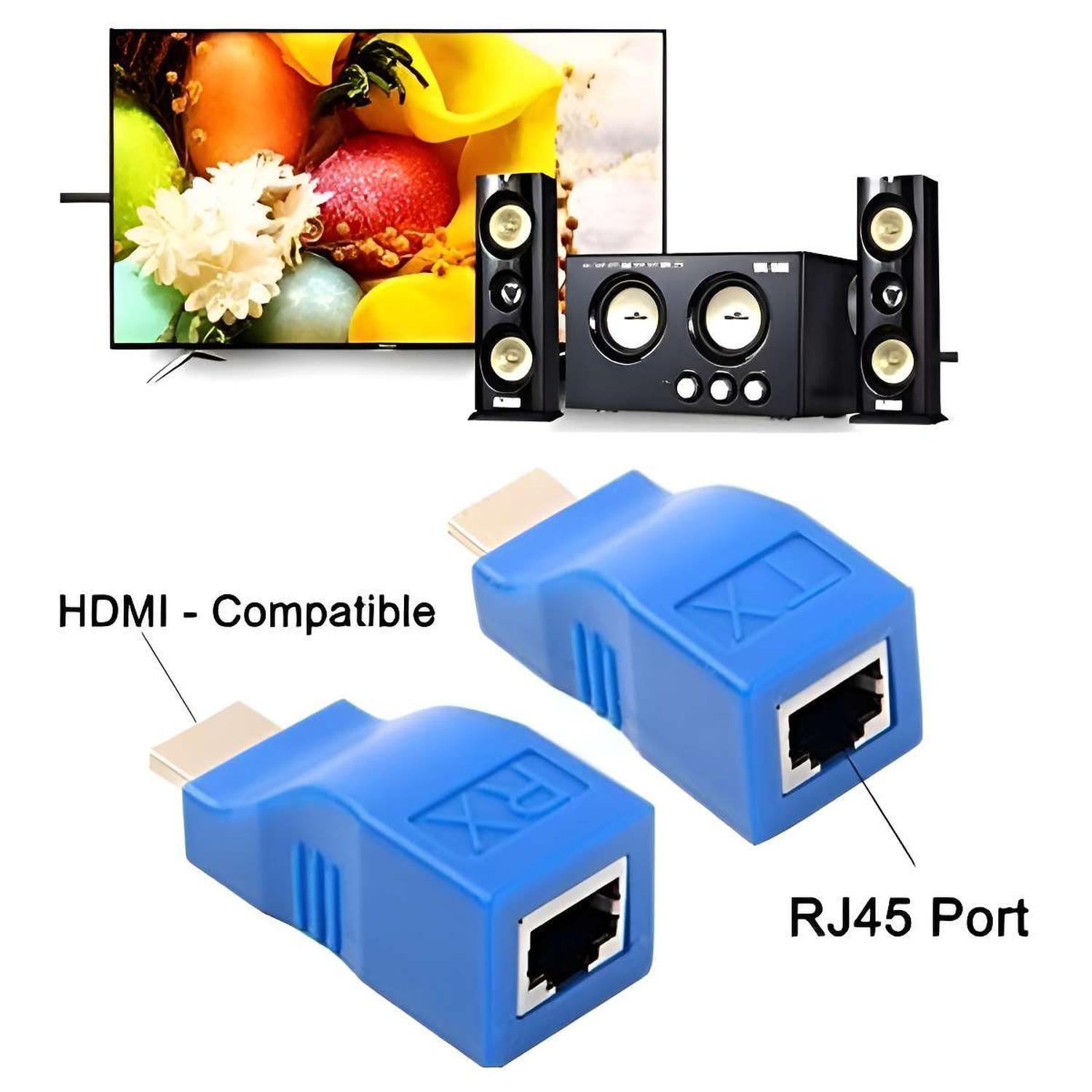 Adaptador Extension Pantalla Para Hdmi Conector Cable Red Rj45-4
