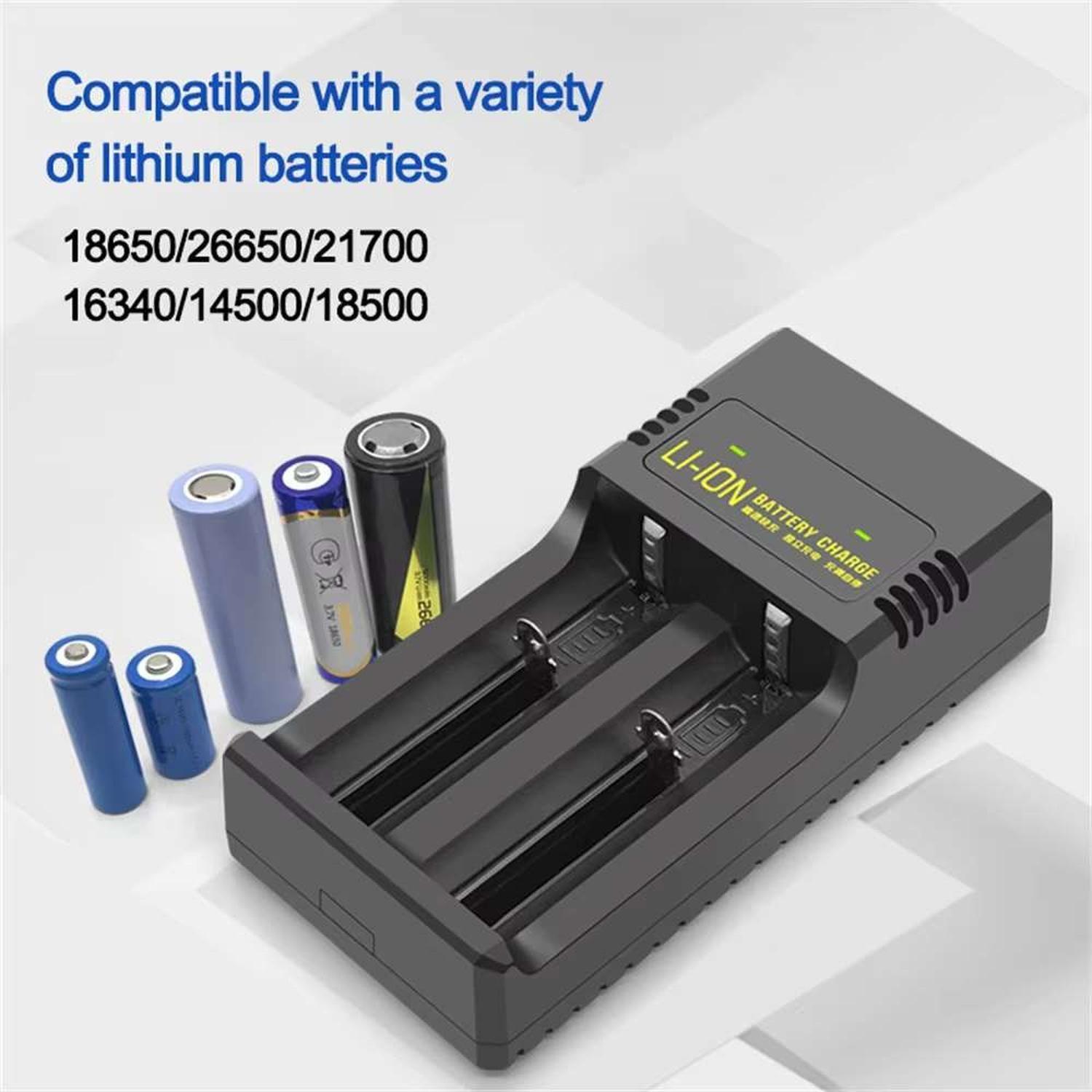 Cargador Pila Doble Bateria 18650 14500 Recargable Usb-6