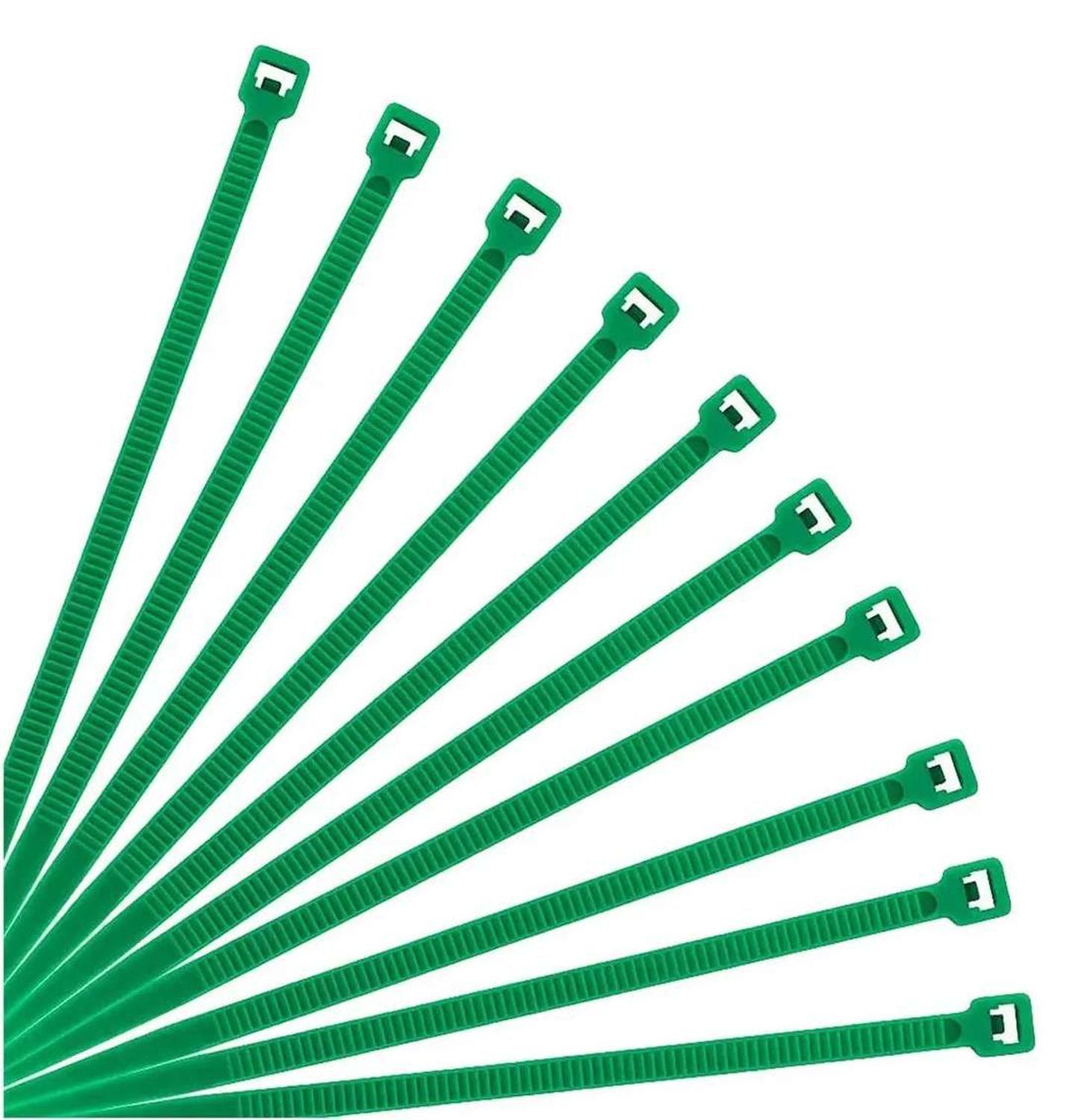 25x Amarras Plasticas Verde 20 Cm Para Cables Trillaje-5