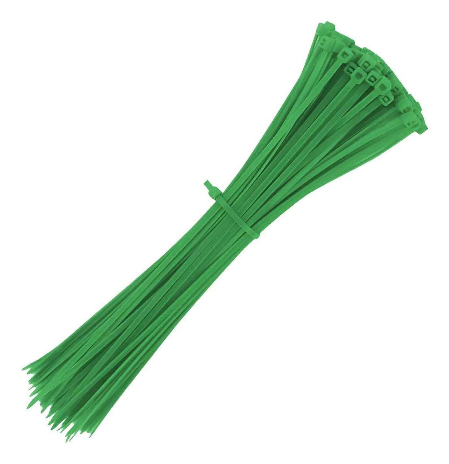 25x Amarras Plasticas Verde 20 Cm Para Cables Trillaje-6
