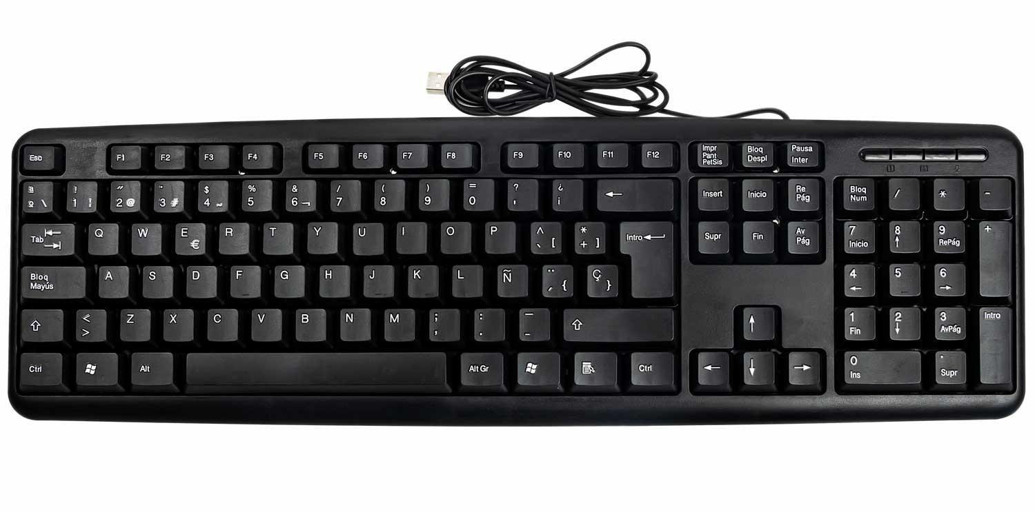 Teclado En Español Cable Usb TV Pc Notebook Oficina Simple-3