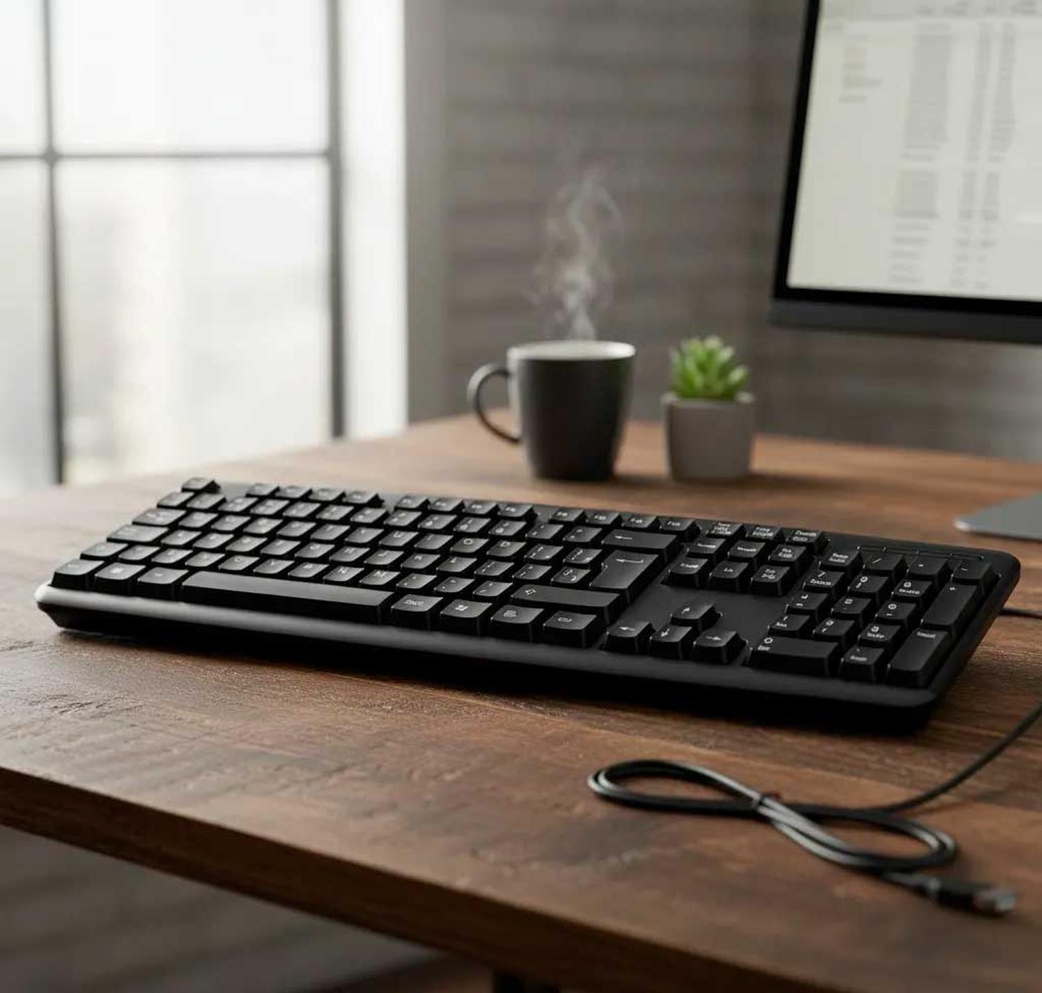 Teclado En Español Cable Usb TV Pc Notebook Oficina Simple-4