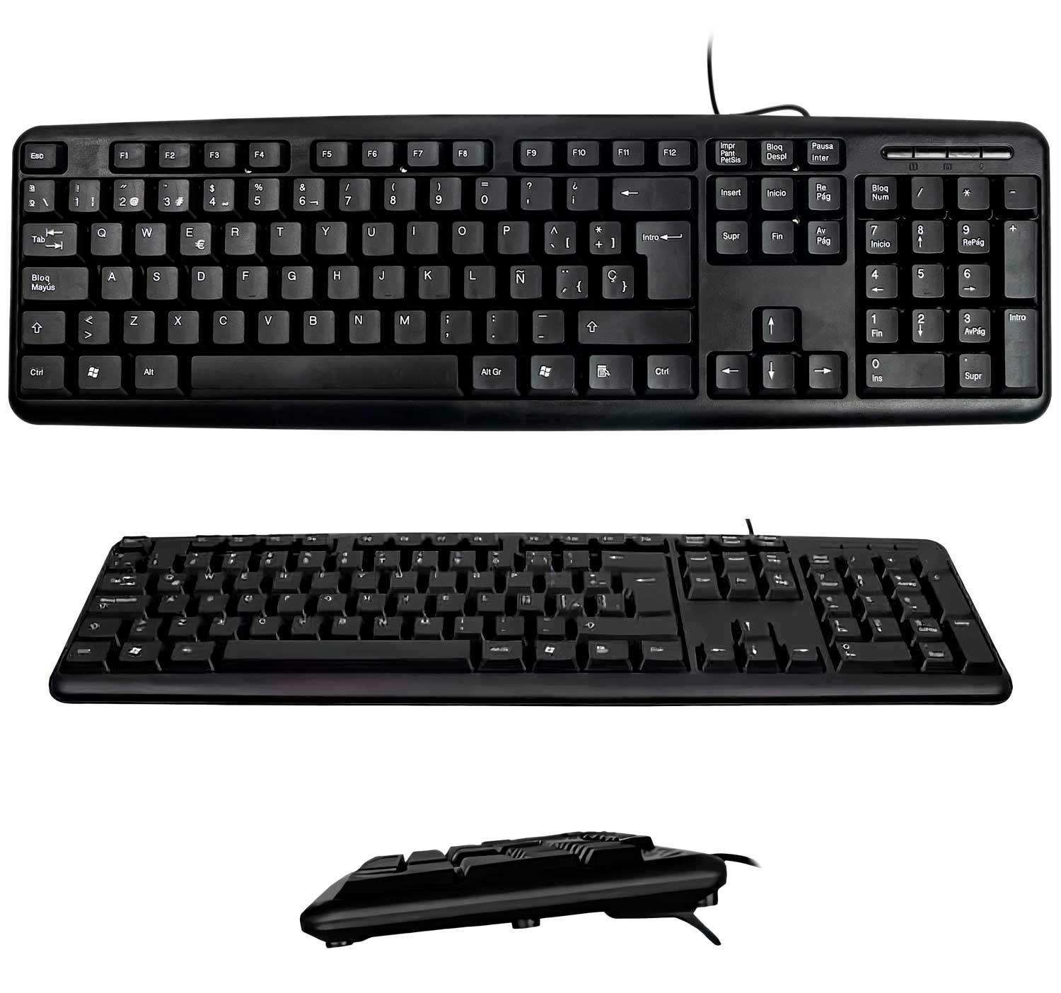 Teclado En Español Cable Usb TV Pc Notebook Oficina Simple-5