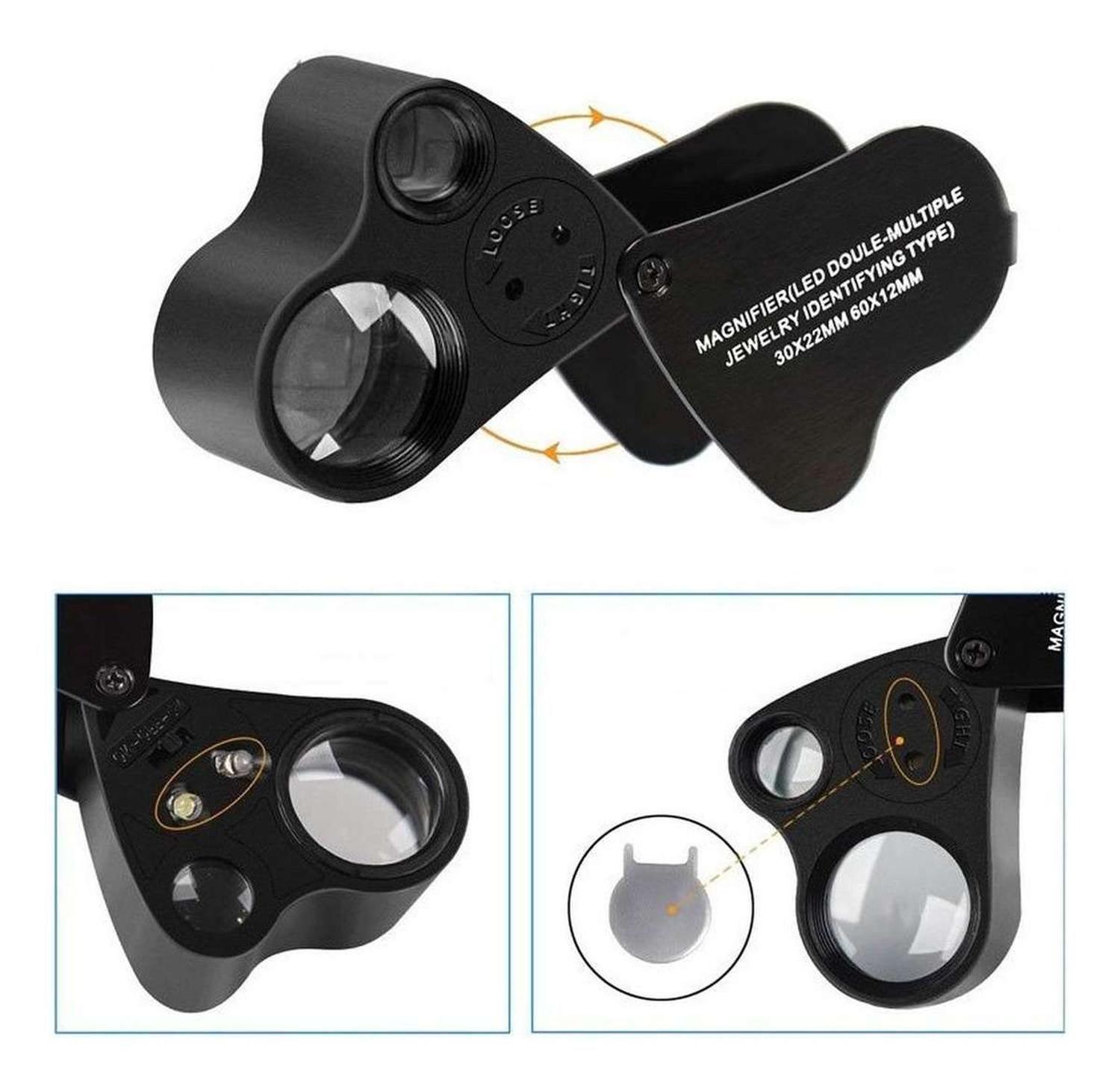 Lupa Doble Microscopio Plegable Luz Led Joyeria-7