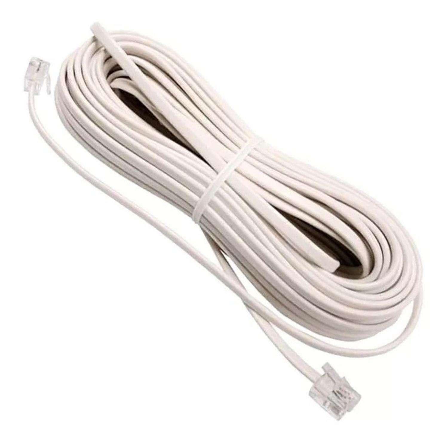 Cable Macho Macho Rj11 5 Metros Para Telefono Red Fija A Pared-2