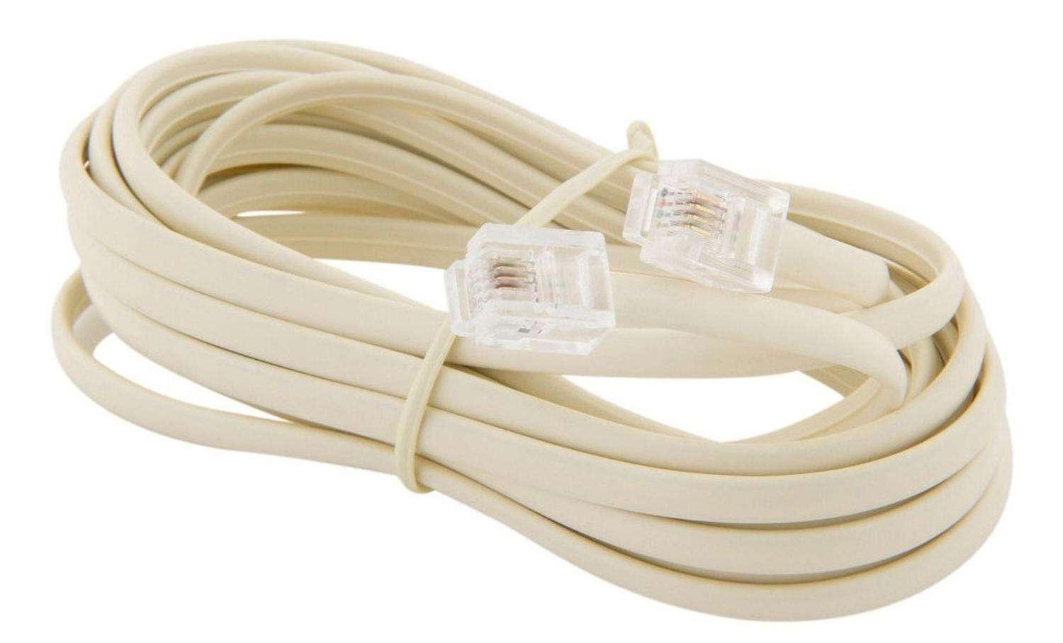 Cable Macho Macho Rj11 5 Metros Para Telefono Red Fija A Pared-3