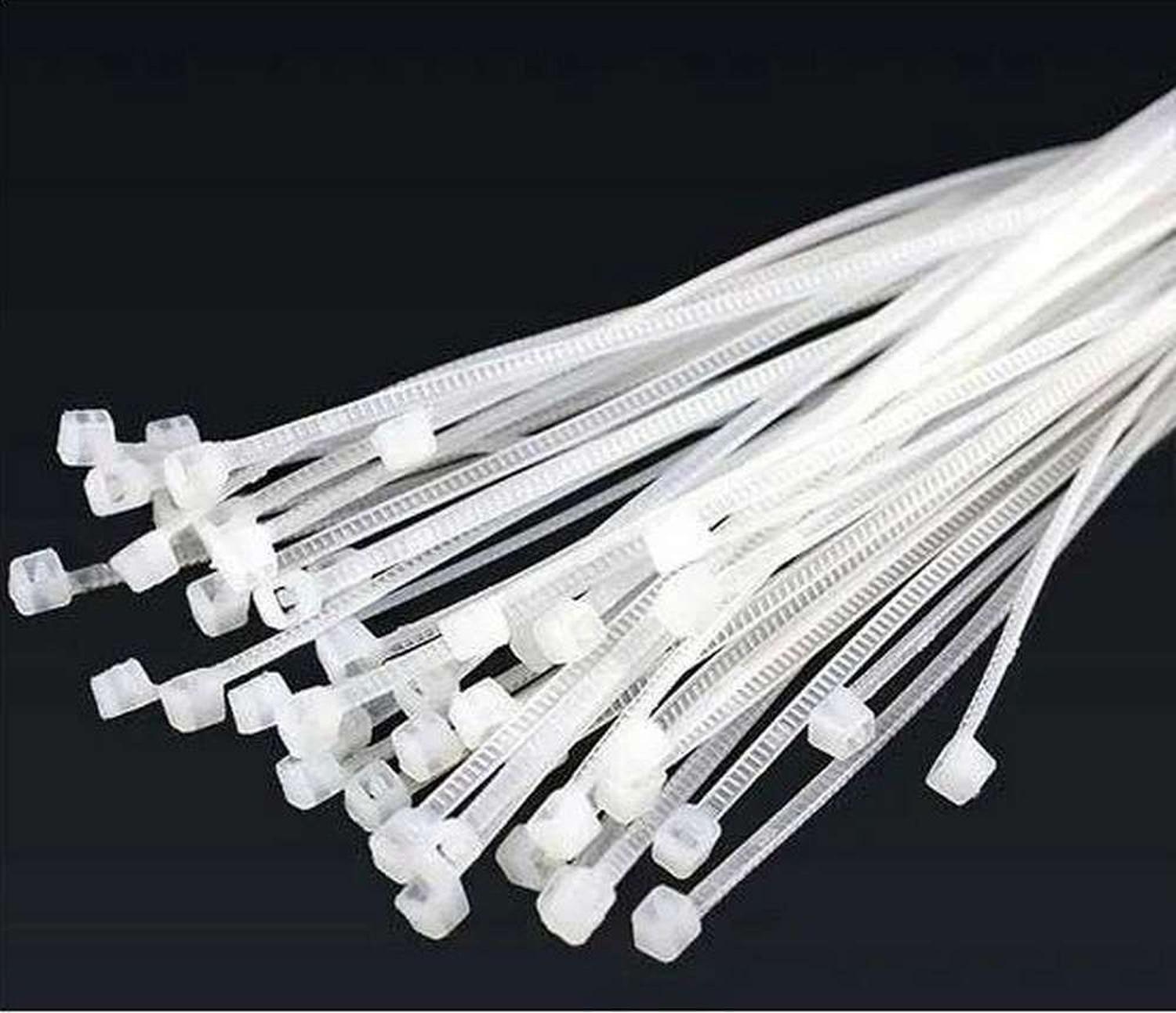 100x Amarras Plasticas Blancas 10 Cm Para Cables Trillaje-5