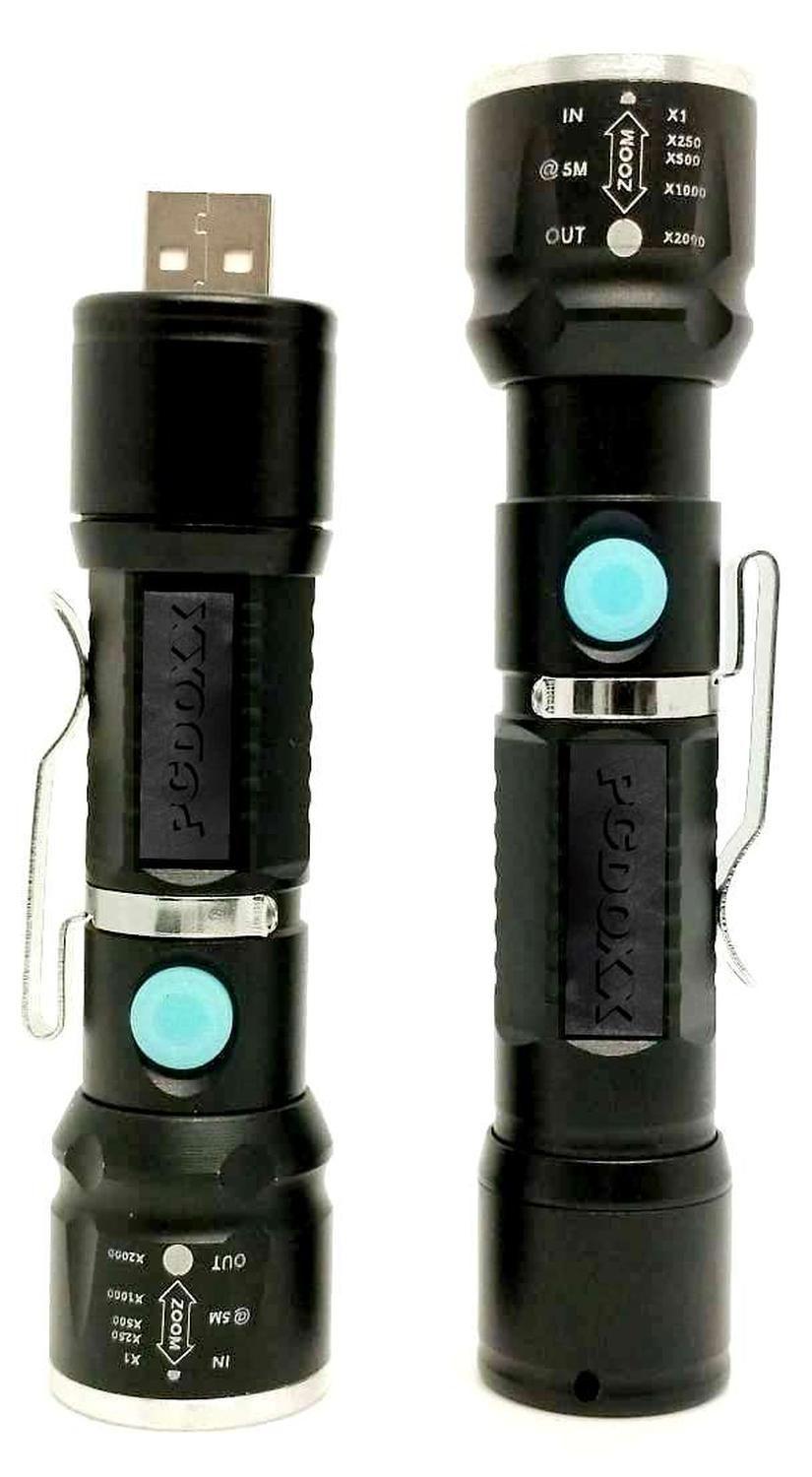 Linterna Led Con Zoom Recargable Puerto Usb Con Alto Alcance-9