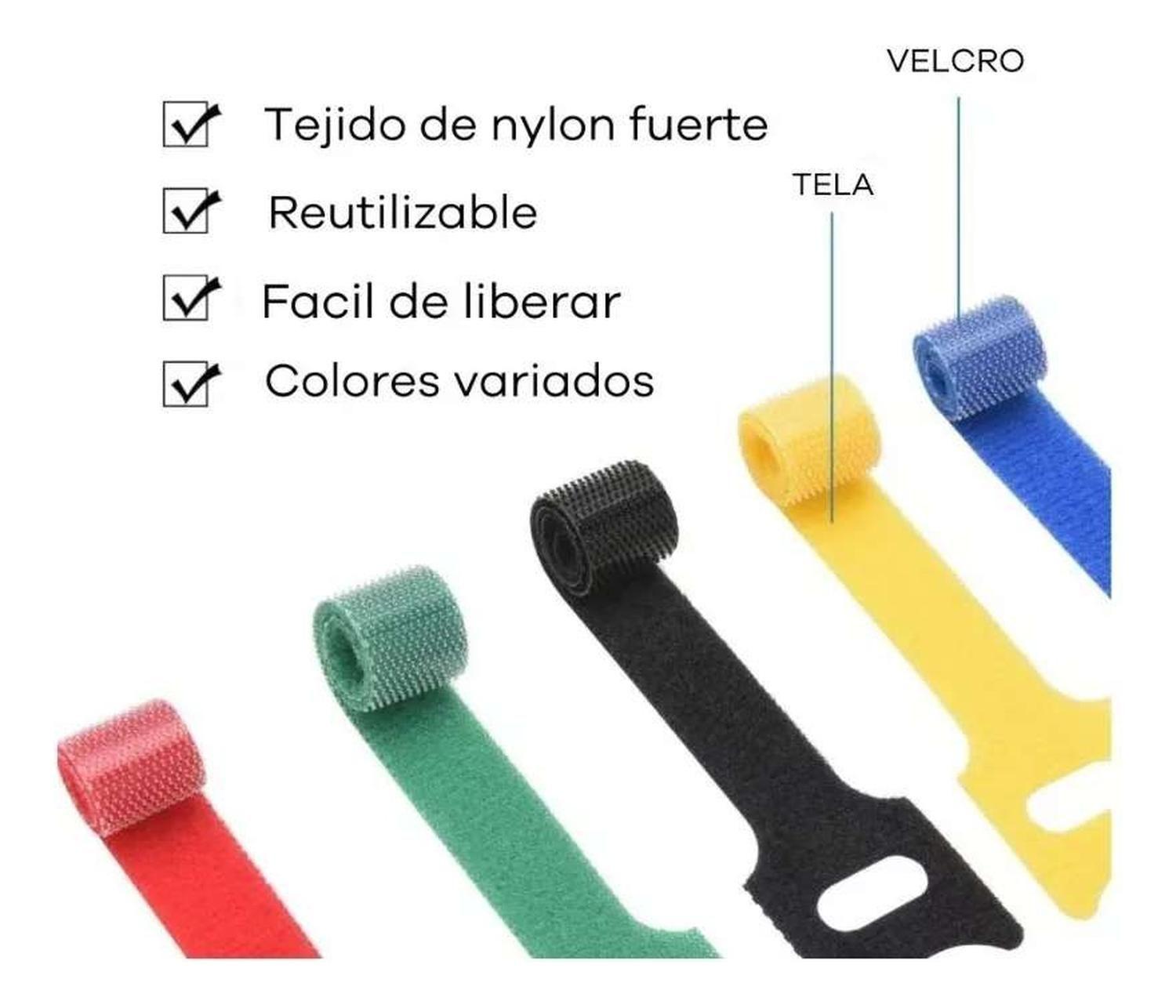 20x Pack Amarra Cable Organizador Reutilizable Velcro Cintas Diseño 5-2