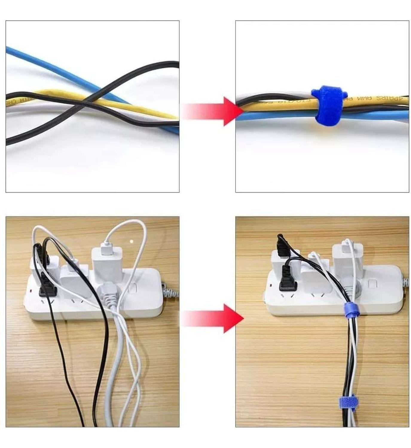 20x Pack Amarra Cable Organizador Reutilizable Velcro Cintas Diseño 5-7