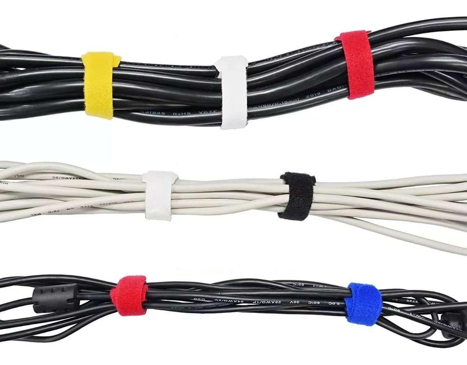 20x Pack Amarra Cable Organizador Reutilizable Velcro Cintas Diseño 5-9