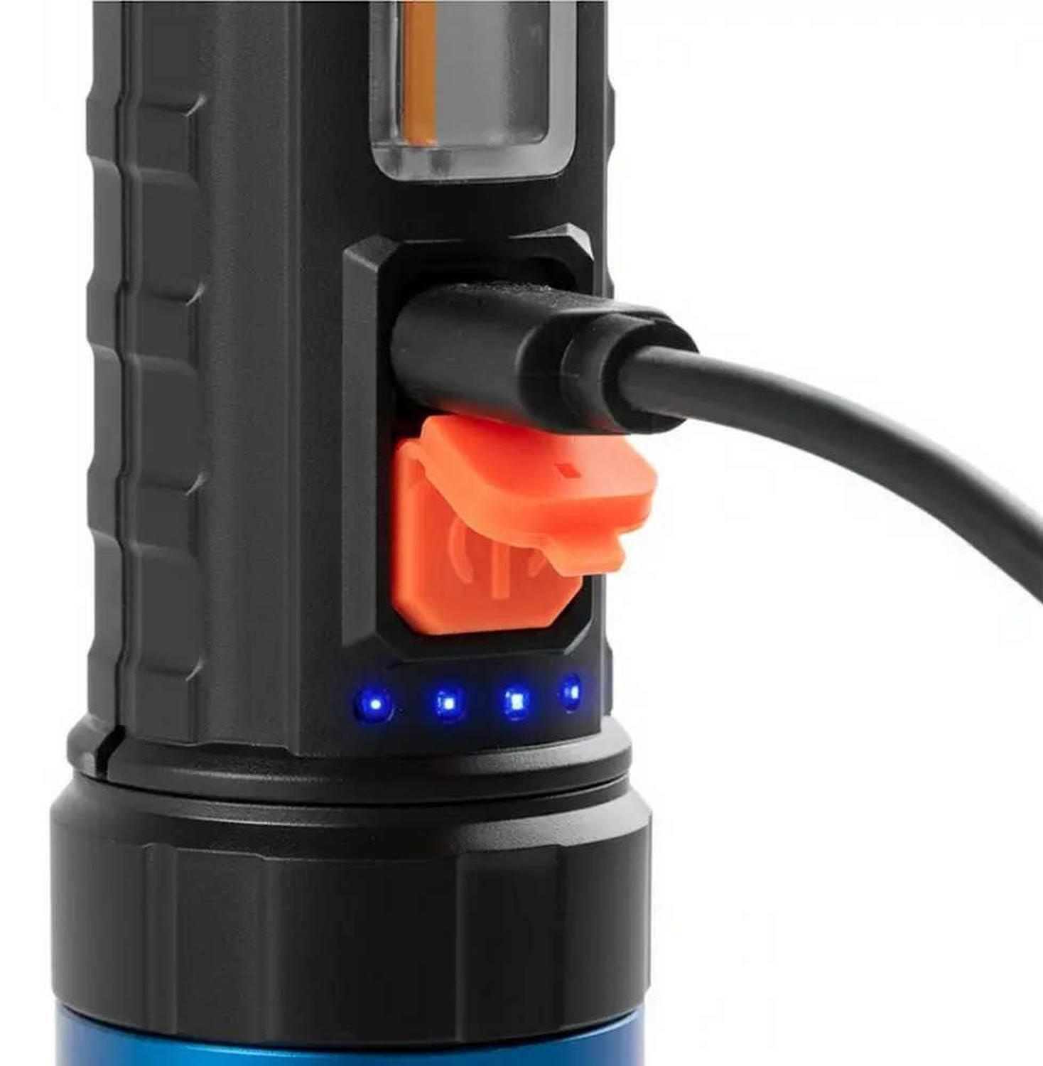 Linterna Tactica Luz Led Zoom Recargable Usb Gancho Portatil-4