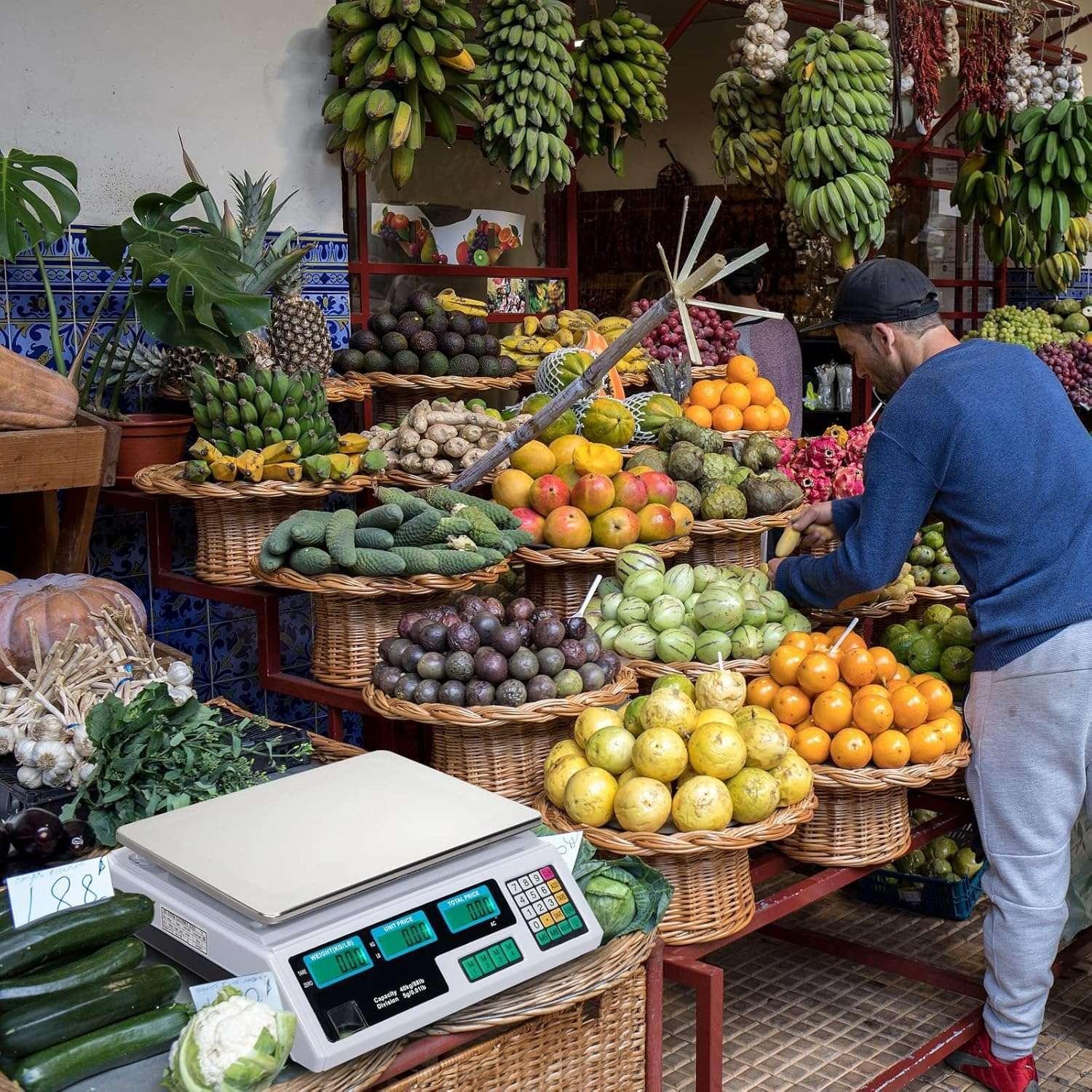 Pesa Balanza Digital Recargable Portatil Fruta Verdura Feria-7