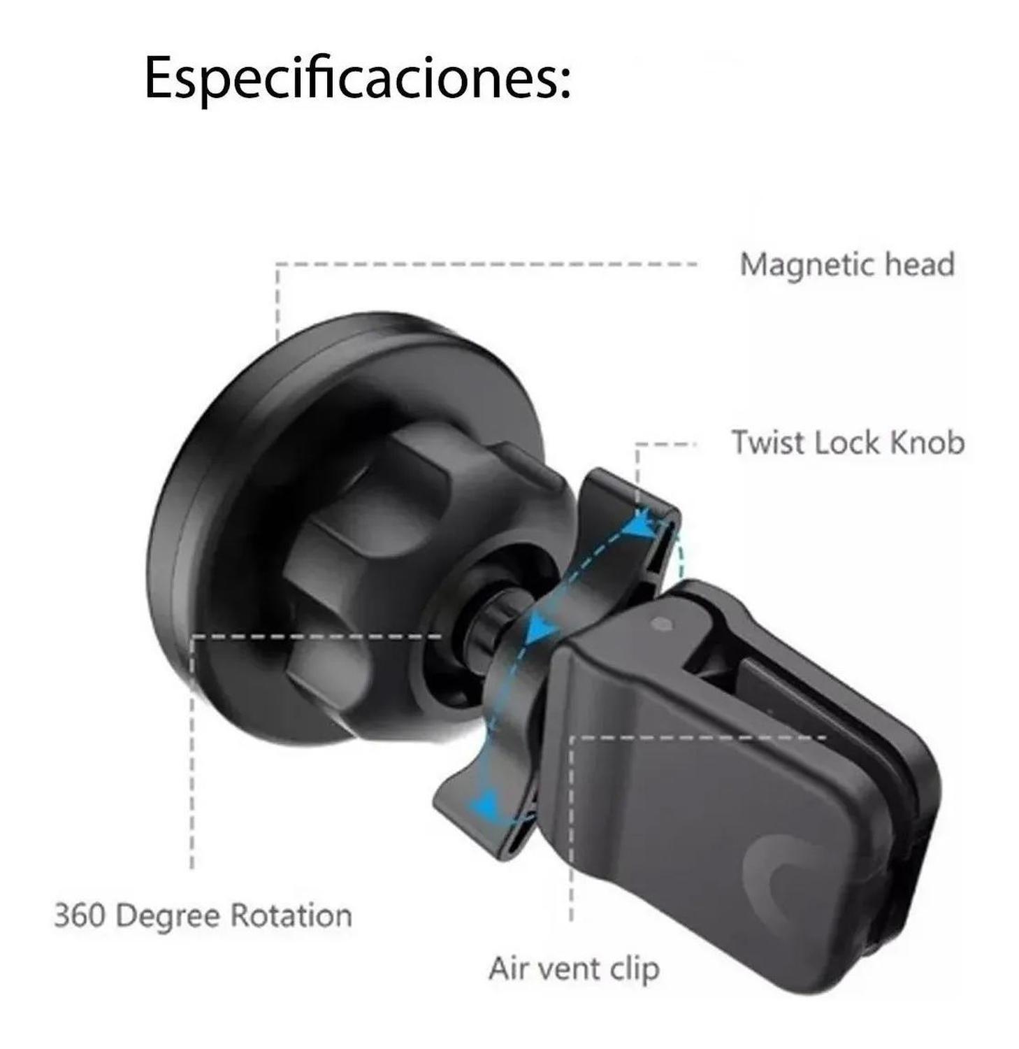 Soporte Magnetico Celular Gancho Rejilla Ventilacion Auto Iman-3