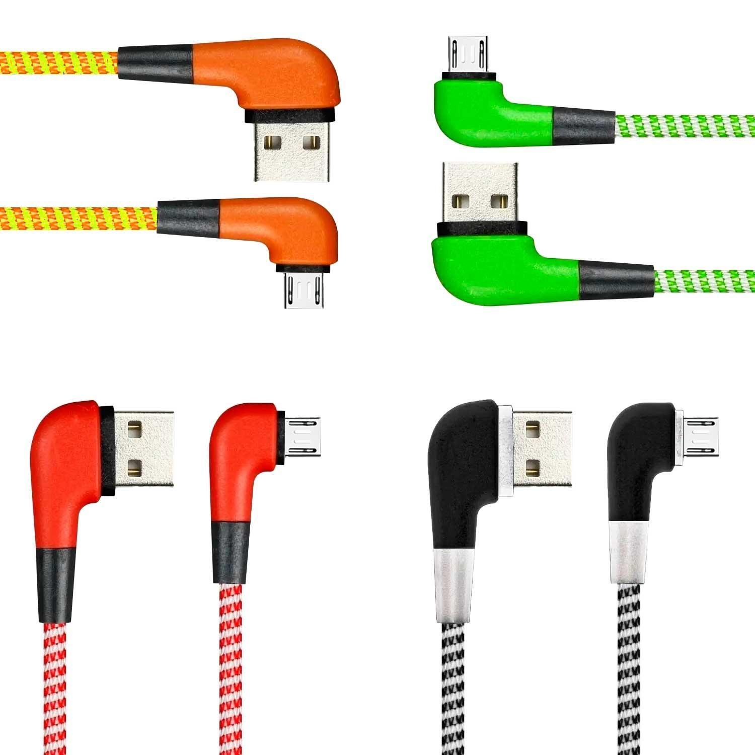 Cable Micro Usb Para Carga De Celular Con Conector En L-4