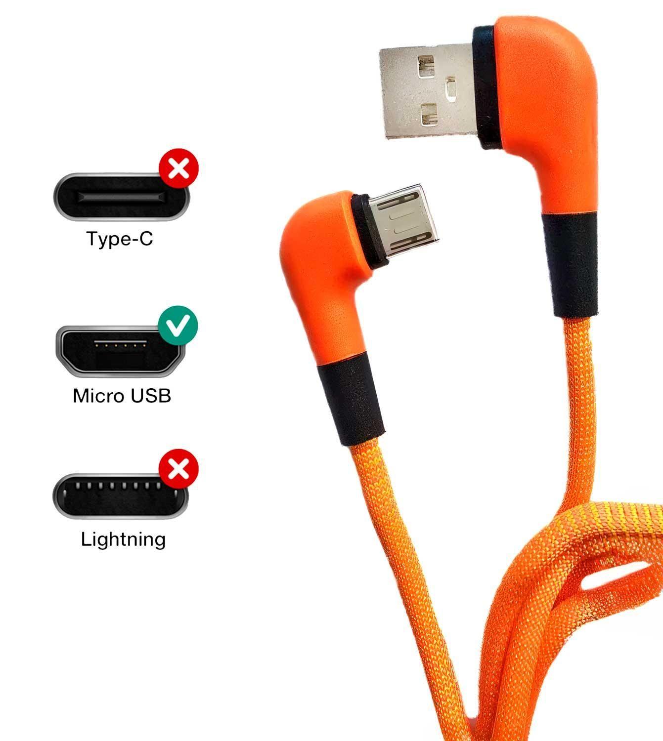 Cable Micro Usb Para Carga De Celular Con Conector En L-5