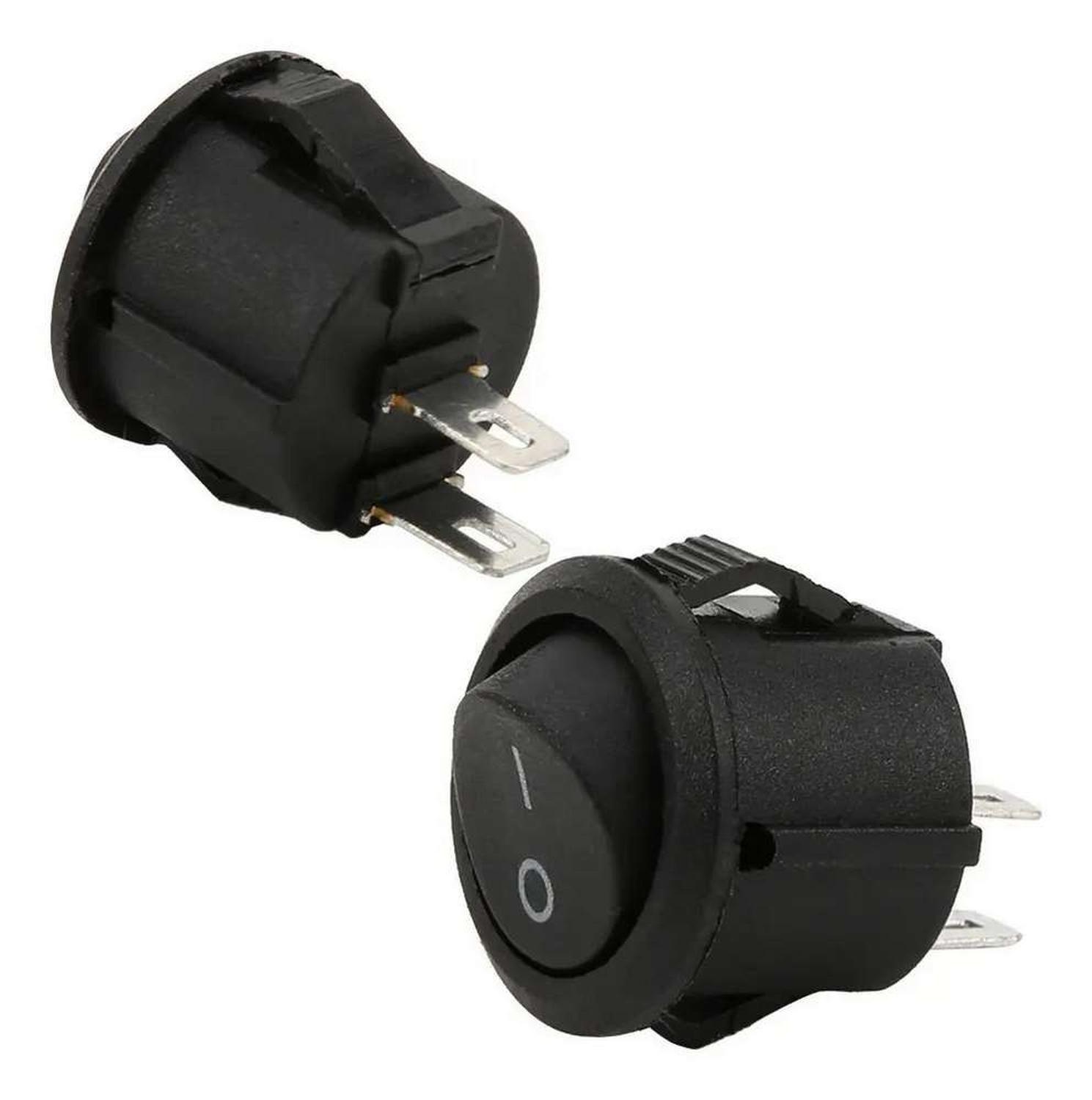 Interruptor Switch Boton Basculante 2 Pines 3A 6A Redondo-3