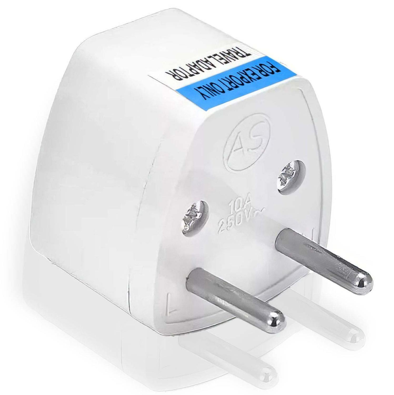 3x Adaptador Enchufe Universal 2 Pata Chileno Redonda Plana-2