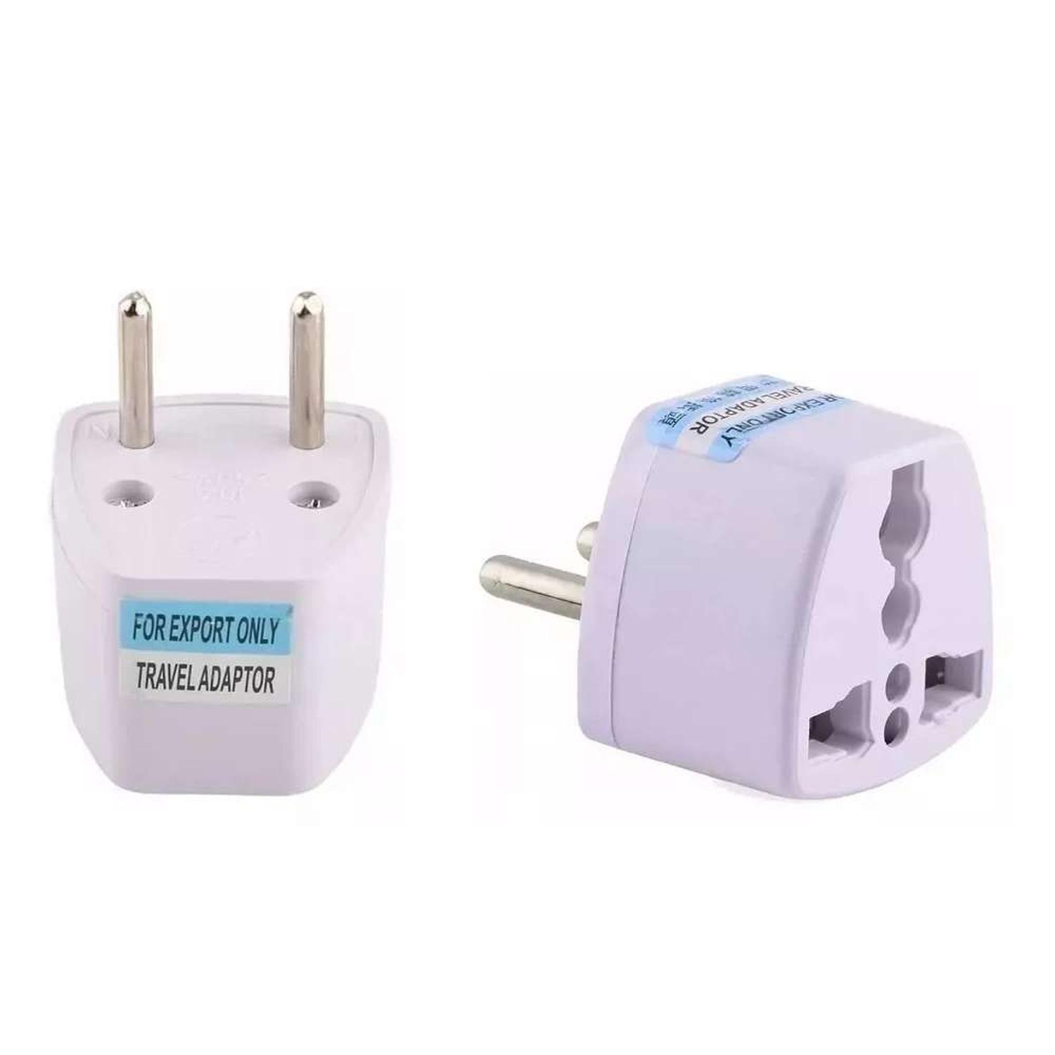 3x Adaptador Enchufe Universal 2 Pata Chileno Redonda Plana-5