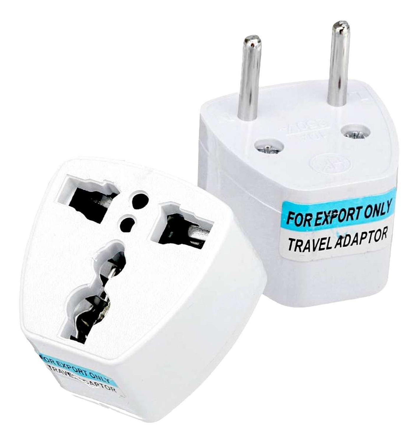 3x Adaptador Enchufe Universal 2 Pata Chileno Redonda Plana-6