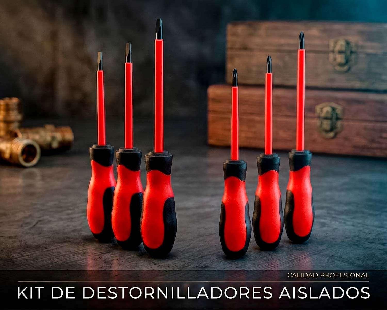 Set Destornillador Tecnico Electricista Aislado Cruz Paleta-4
