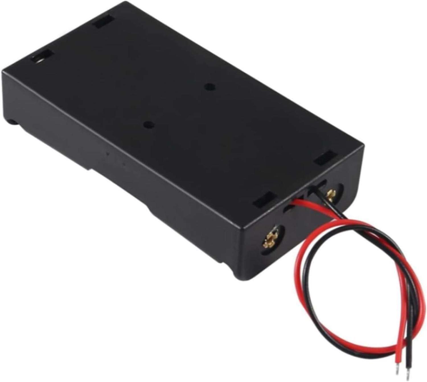 Caja Porta Pilas 2 Celdas Bateria AA Fuente Poder Doble-2