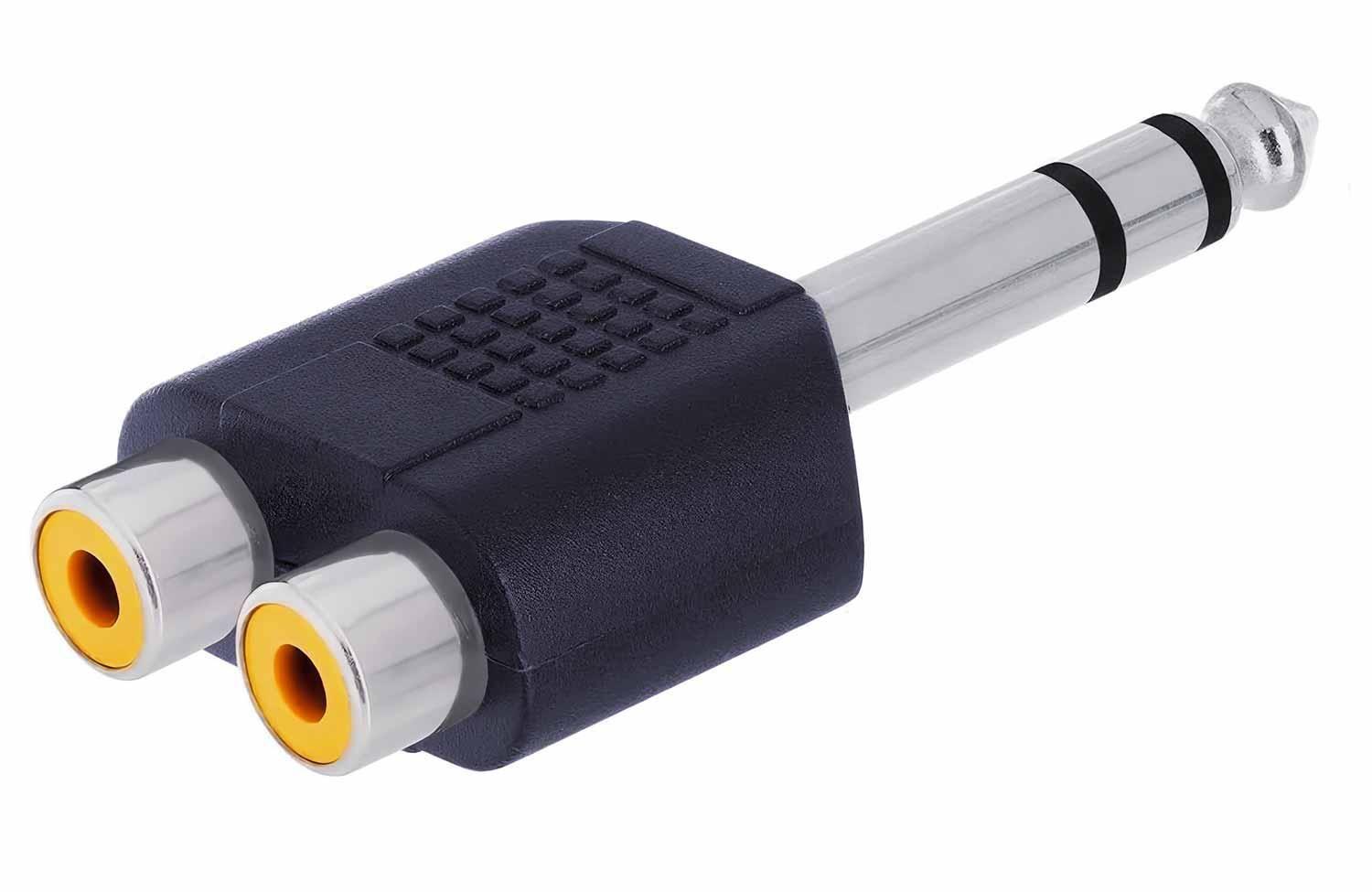 Adaptador Jack 6.5 Audio Plug 6.3 mm Macho 2 Rca Hembra Conector-4
