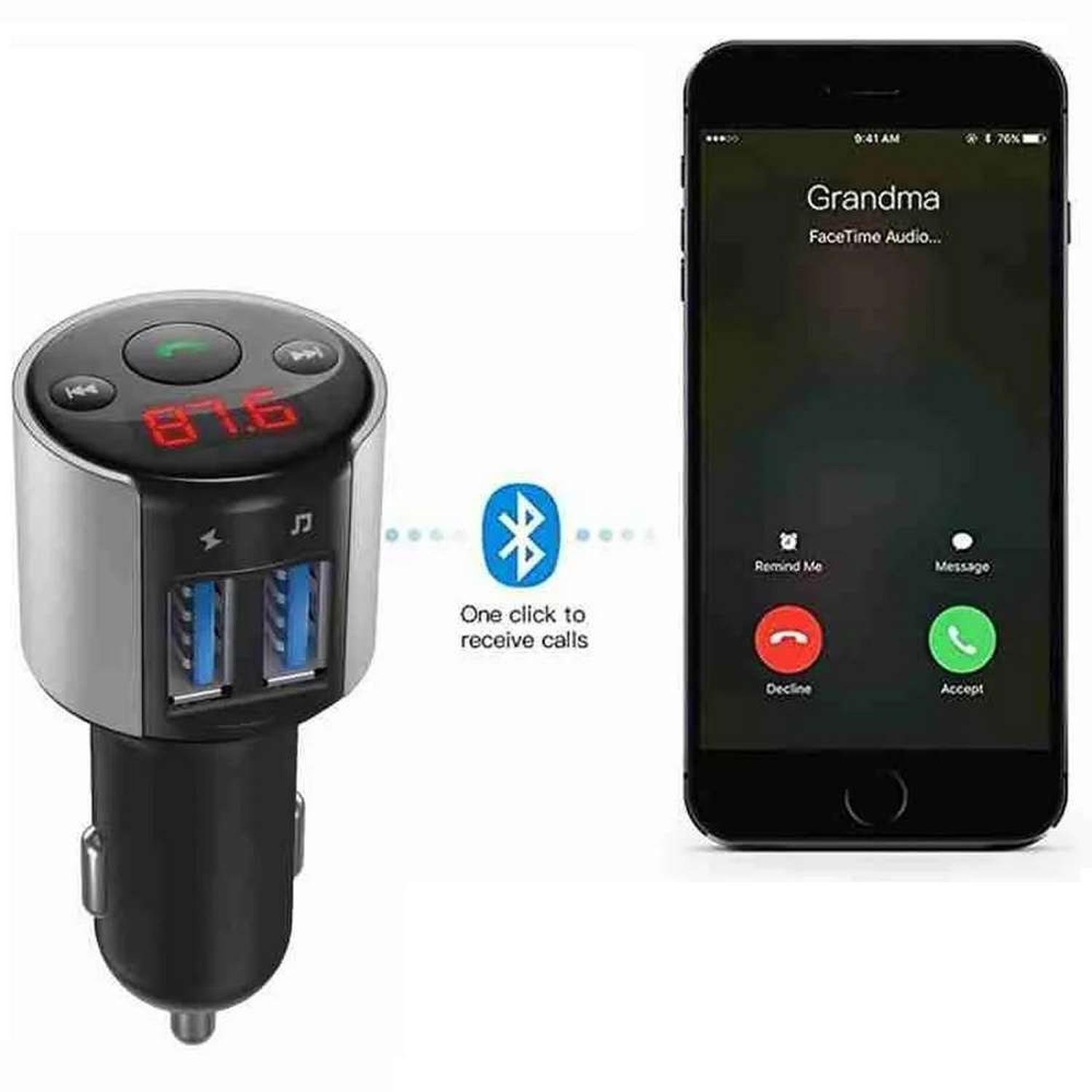 Transmisor Auto Fm Bluetooth Mp3 Manos Libre Pantalla USB BT-3