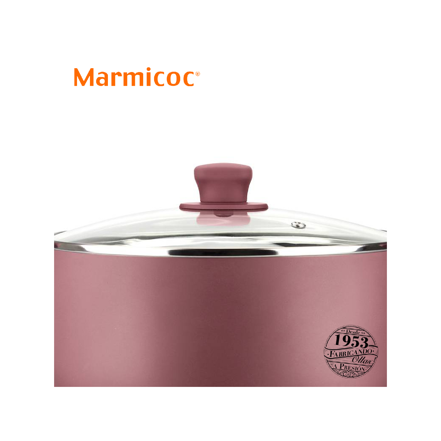 Olla Marmicoc Spring Granate 26 cm con Tapa de Vidrio-2