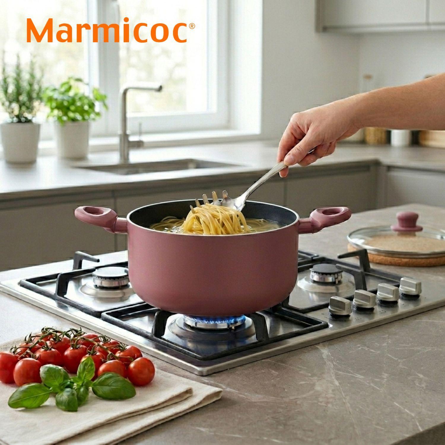 Olla Marmicoc Spring Granate 26 cm con Tapa de Vidrio-4