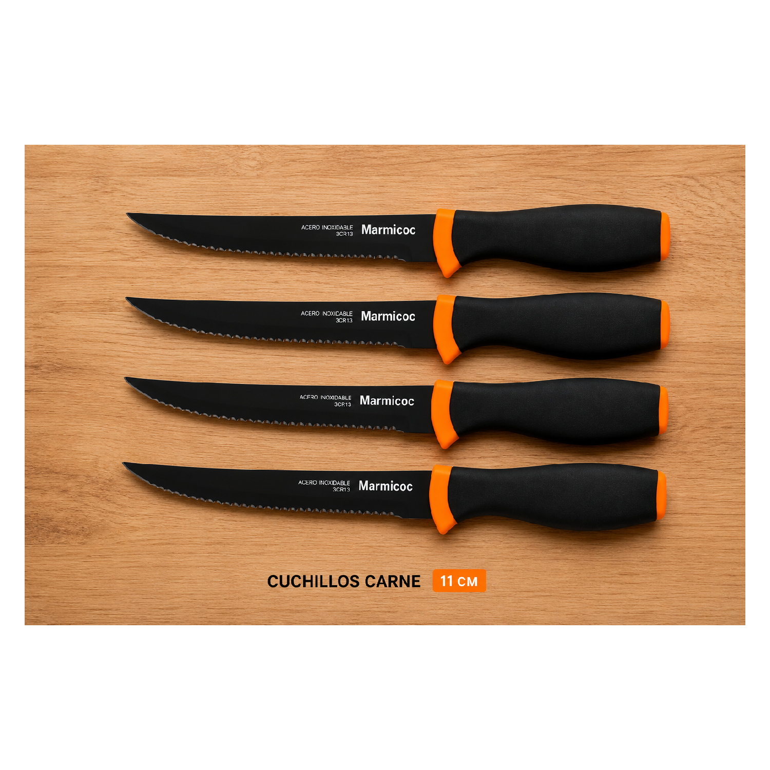 Set 4 Cuchillos Carne Marmicoc Black 11 cm-1