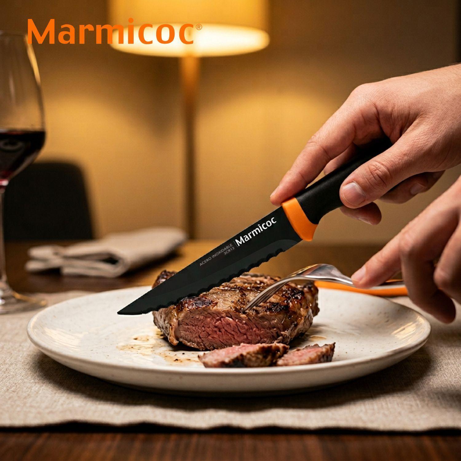 Set 4 Cuchillos Carne Marmicoc Black 11 cm-2