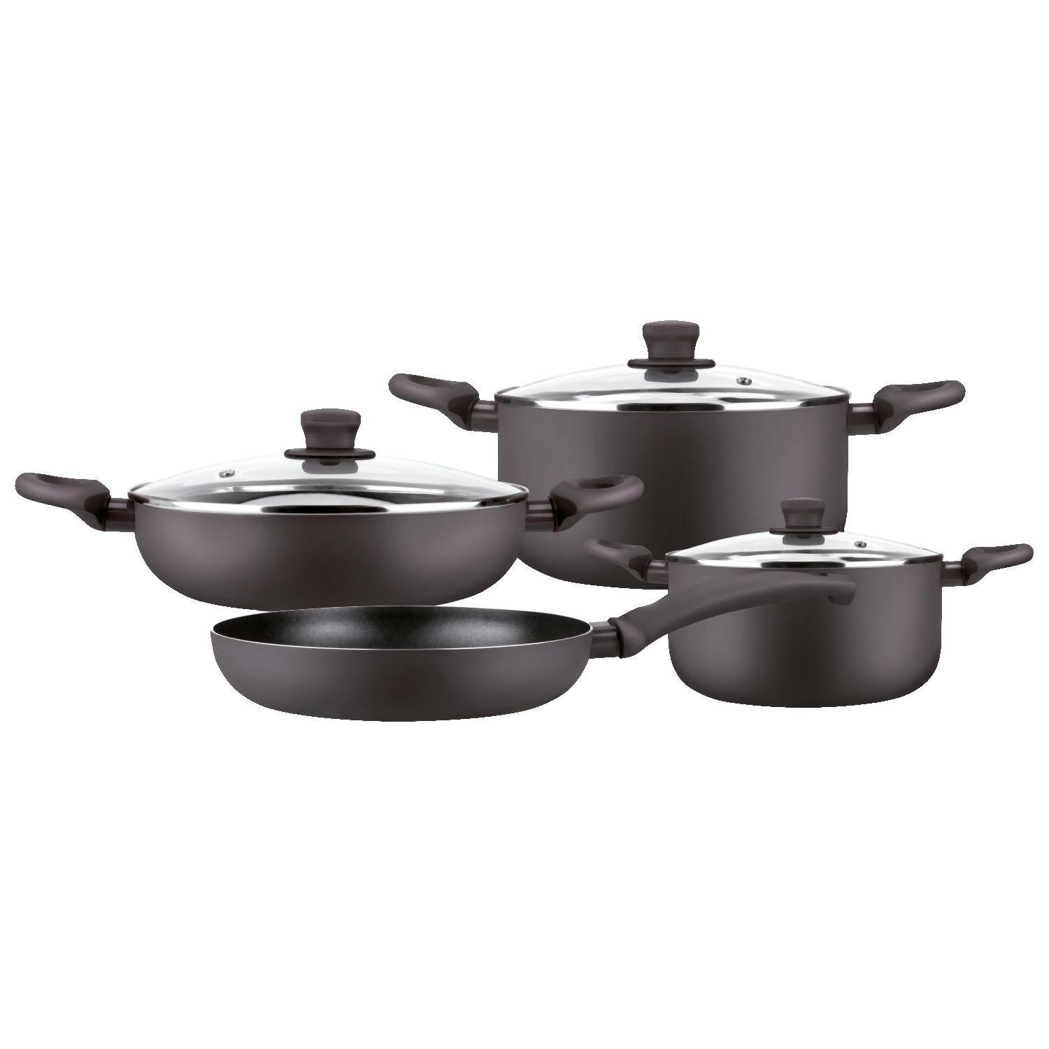 Batería de cocina Marmicoc Spring Negra 7 piezas-0