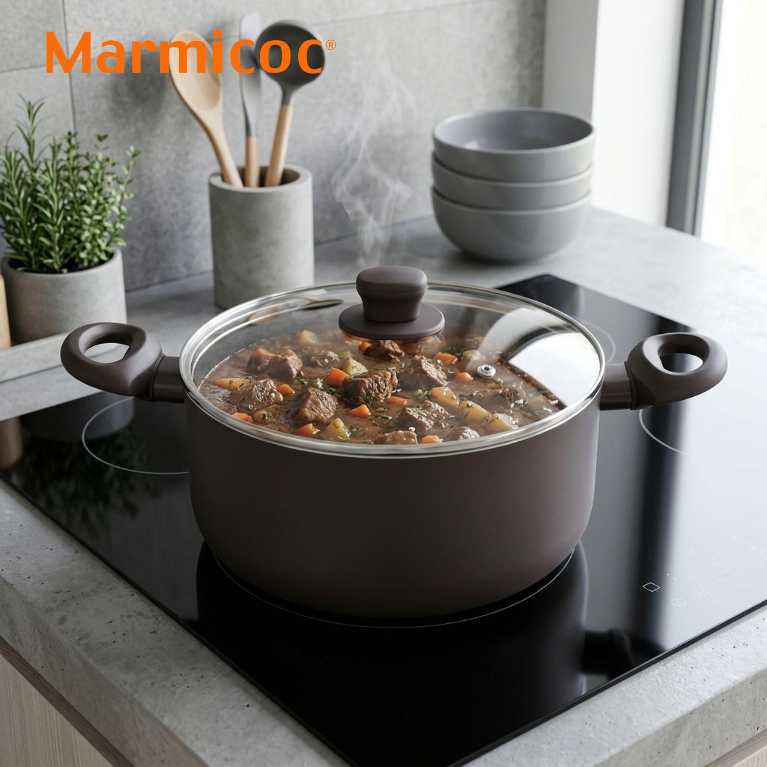 Batería de cocina Marmicoc Spring Negra 7 piezas-2